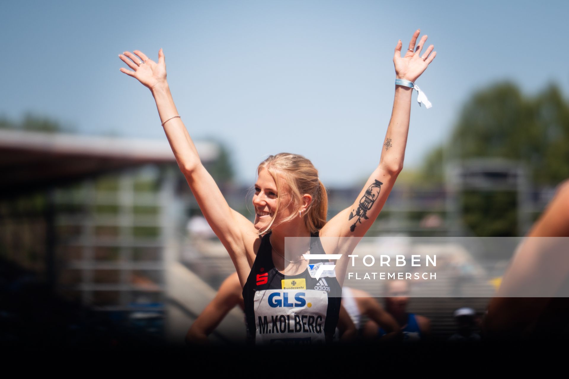 Majtie Kolberg (LG Kreis Ahrweiler) während der 113. Deutschen Leichtathletik-Meisterschaften am 08.07.2023 im Auestadion in Kassel