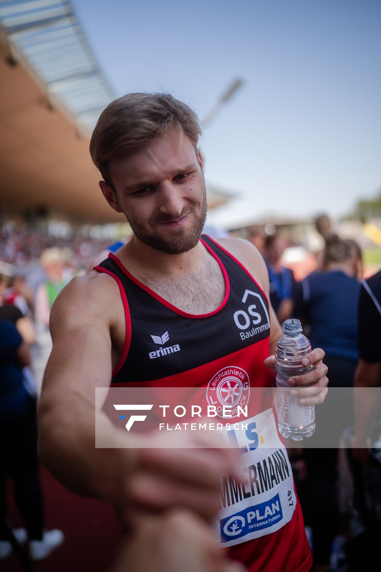 Fabian Dammermann (LG Osnabrueck) ueber 400m während der 113. Deutschen Leichtathletik-Meisterschaften am 08.07.2023 im Auestadion in Kassel