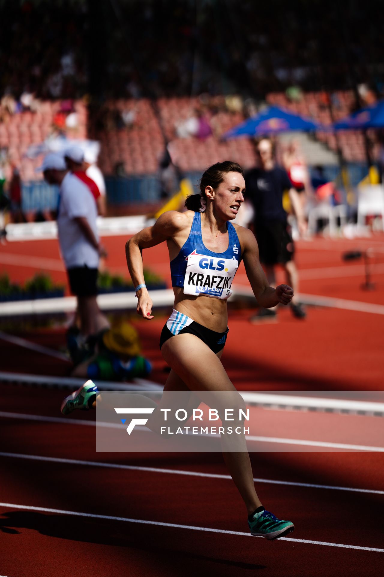 Carolina Krafzik (VfL Sindelfingen) während der 113. Deutschen Leichtathletik-Meisterschaften am 08.07.2023 im Auestadion in Kassel