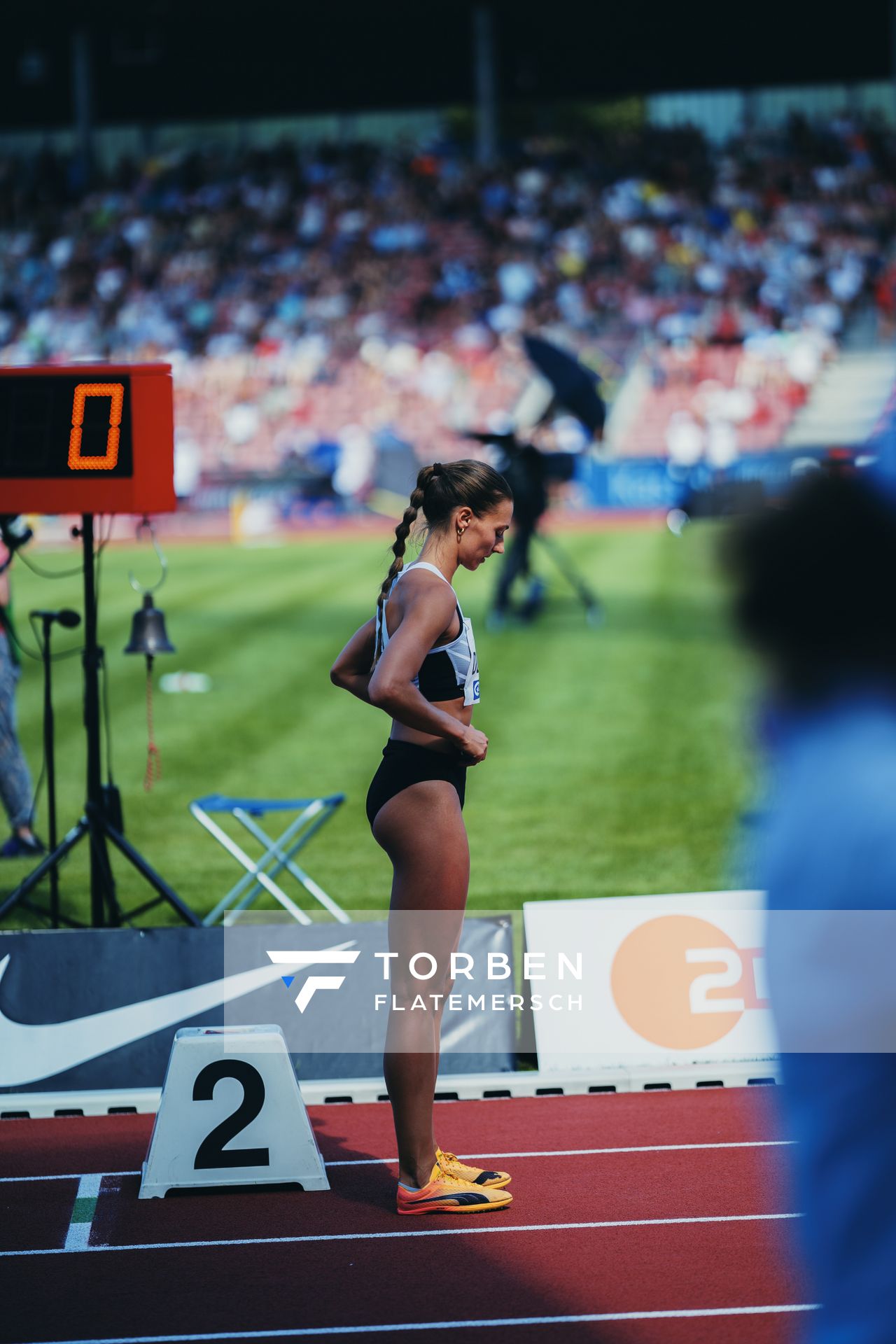 Marsha Dunkel (LT DSHS Koeln) während der 113. Deutschen Leichtathletik-Meisterschaften am 08.07.2023 im Auestadion in Kassel