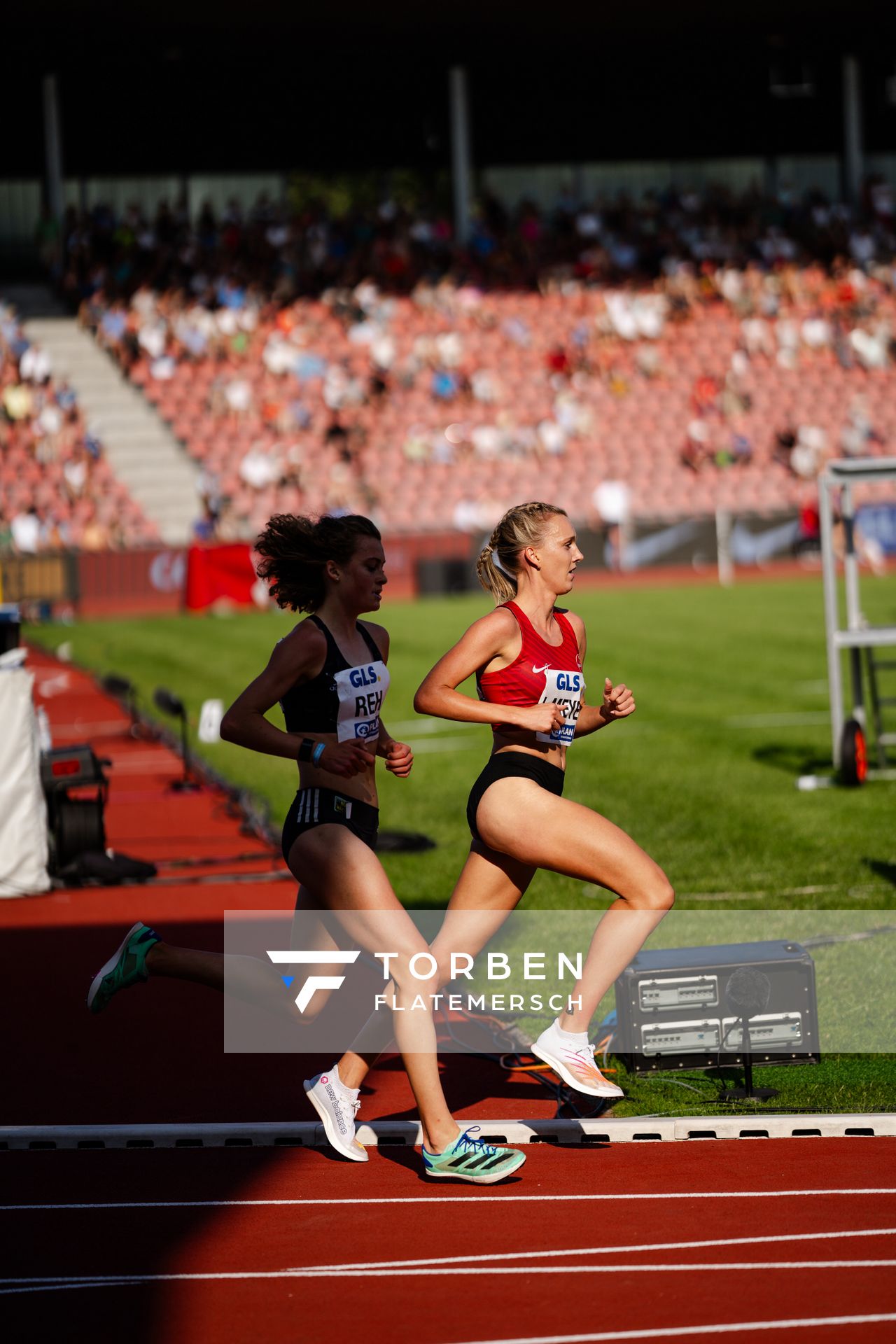 Lea Meyer (TSV Bayer 04 Leverkusen) während der 113. Deutschen Leichtathletik-Meisterschaften am 08.07.2023 im Auestadion in Kassel