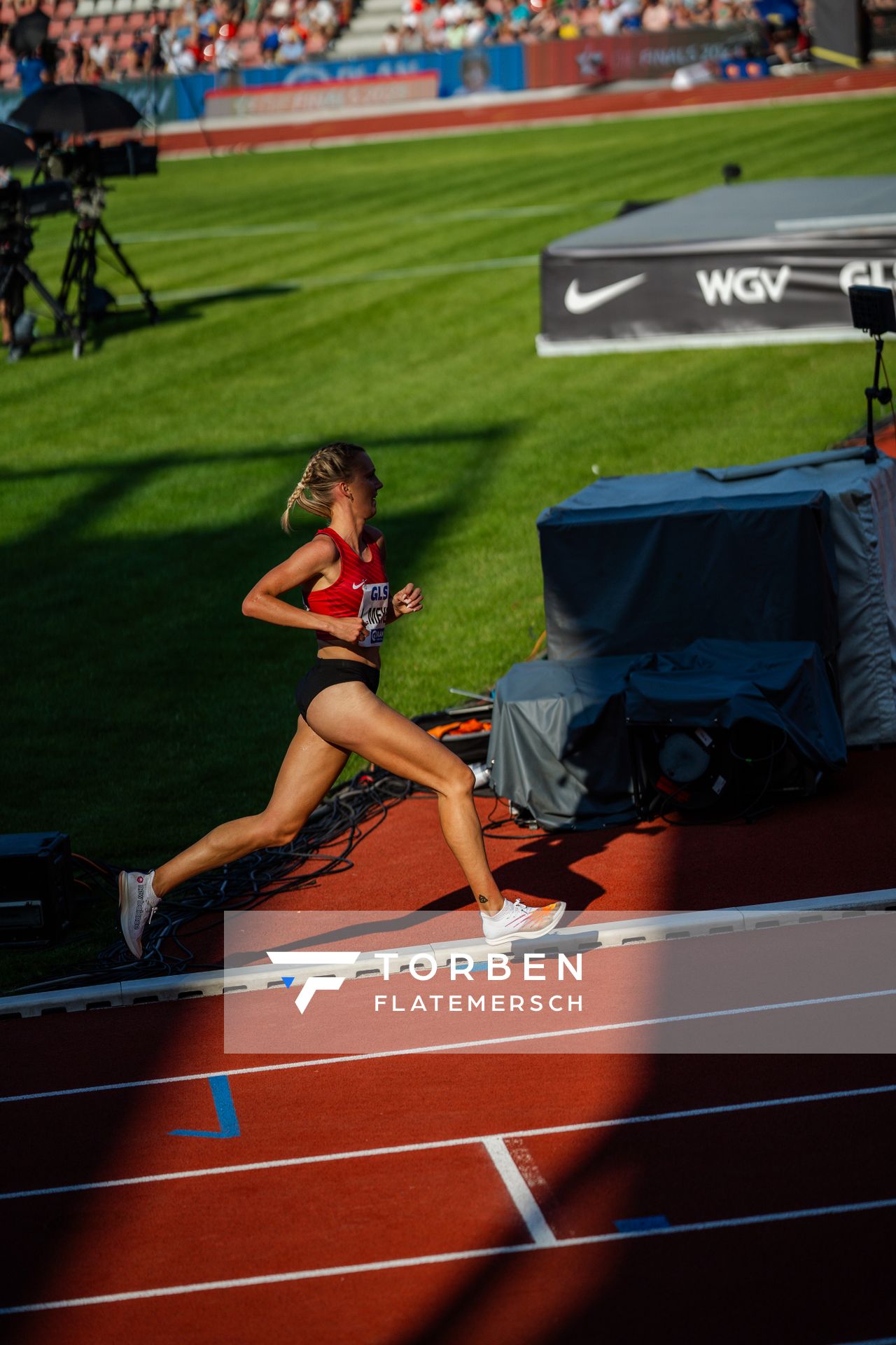 Lea Meyer (TSV Bayer 04 Leverkusen) während der 113. Deutschen Leichtathletik-Meisterschaften am 08.07.2023 im Auestadion in Kassel