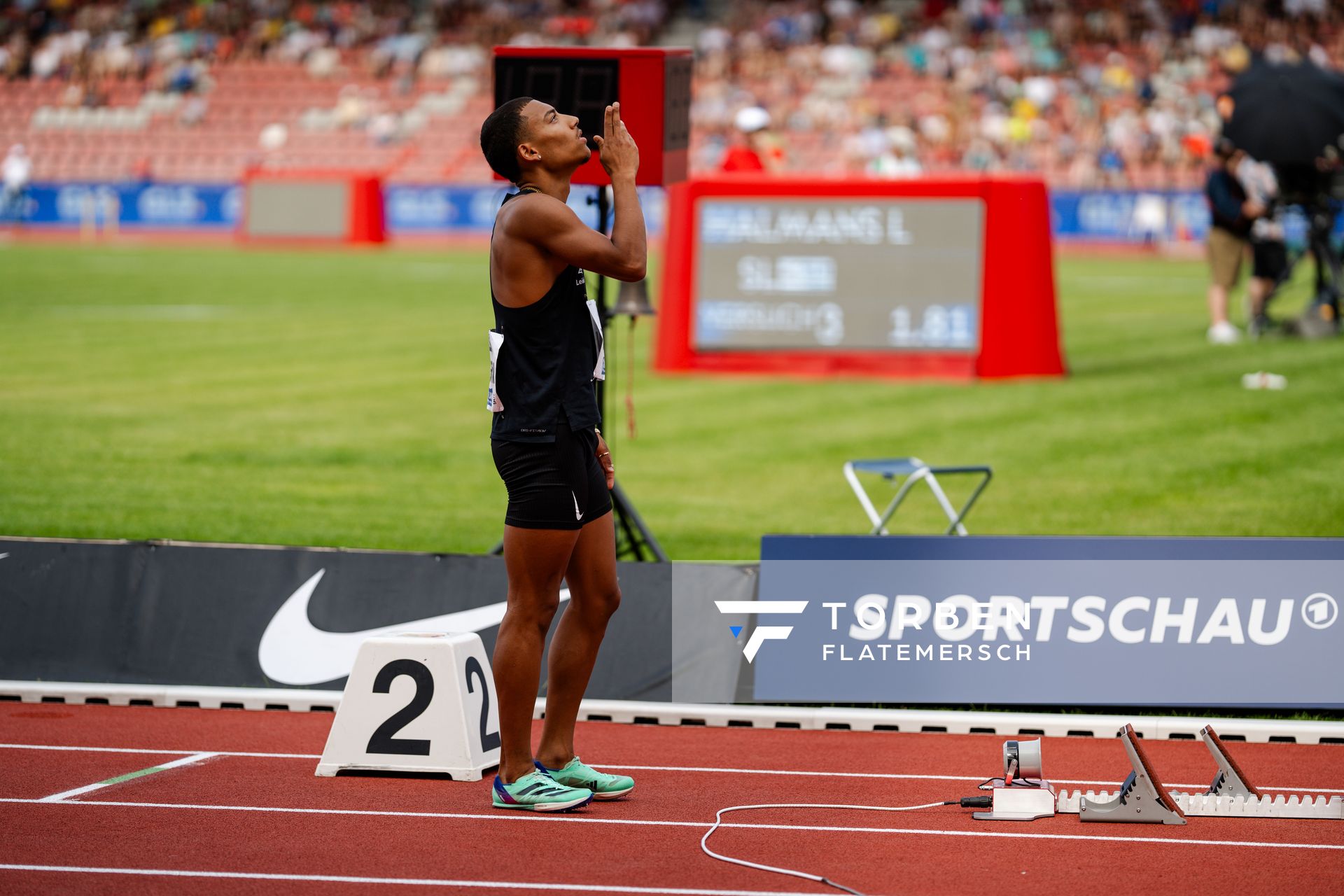 Jordan Gordon (Hannover 96) während der 113. Deutschen Leichtathletik-Meisterschaften am 09.07.2023 im Auestadion in Kassel