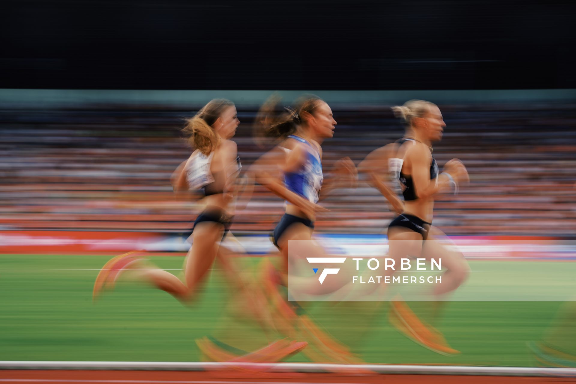 Katharina Trost (LG Stadtwerke Muenchen), Hanna Klein (LAV Stadtwerke Tuebingen), Nele Wessel (Eintracht Frankfurt e.V.) während der 113. Deutschen Leichtathletik-Meisterschaften am 09.07.2023 im Auestadion in Kassel