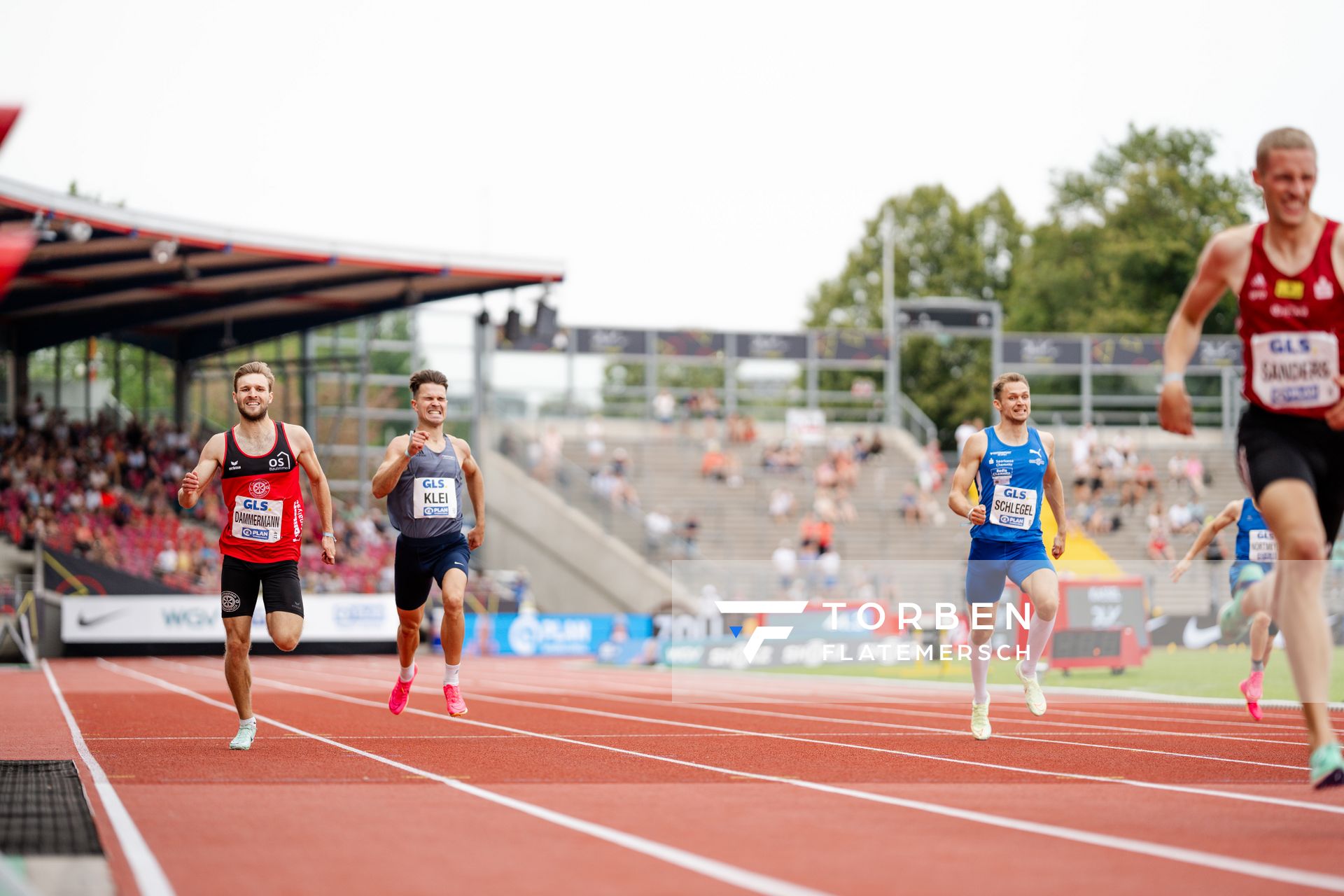 Fabian Dammermann (LG Osnabrueck), Noah Niklas Klei (LG Buende-Loehne) während der 113. Deutschen Leichtathletik-Meisterschaften am 09.07.2023 im Auestadion in Kassel