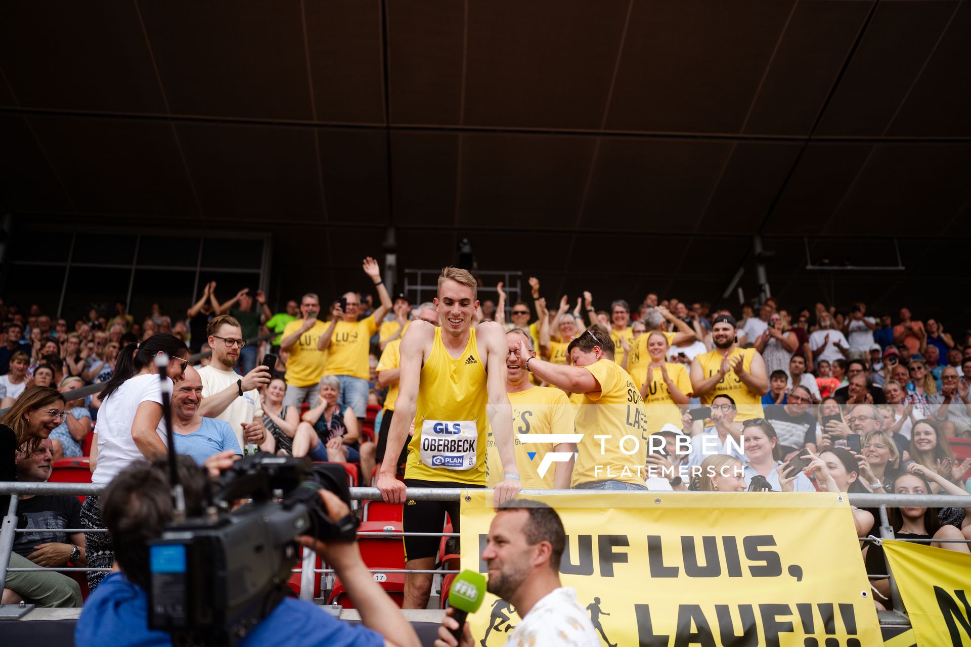 Luis Oberbeck (LG Goettingen) gewinnt die 800m während der 113. Deutschen Leichtathletik-Meisterschaften am 09.07.2023 im Auestadion in Kassel