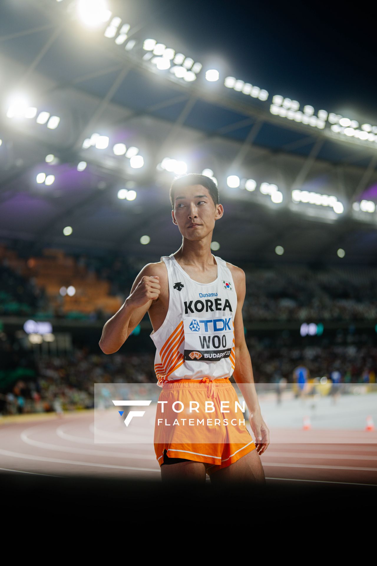 Sanghyeok Woo (KOR/Korea) during the High Jump on Day 4 of the World Athletics Championships Budapest 23 at the National Athletics Centre in Budapest, Hungary on August 22, 2023.