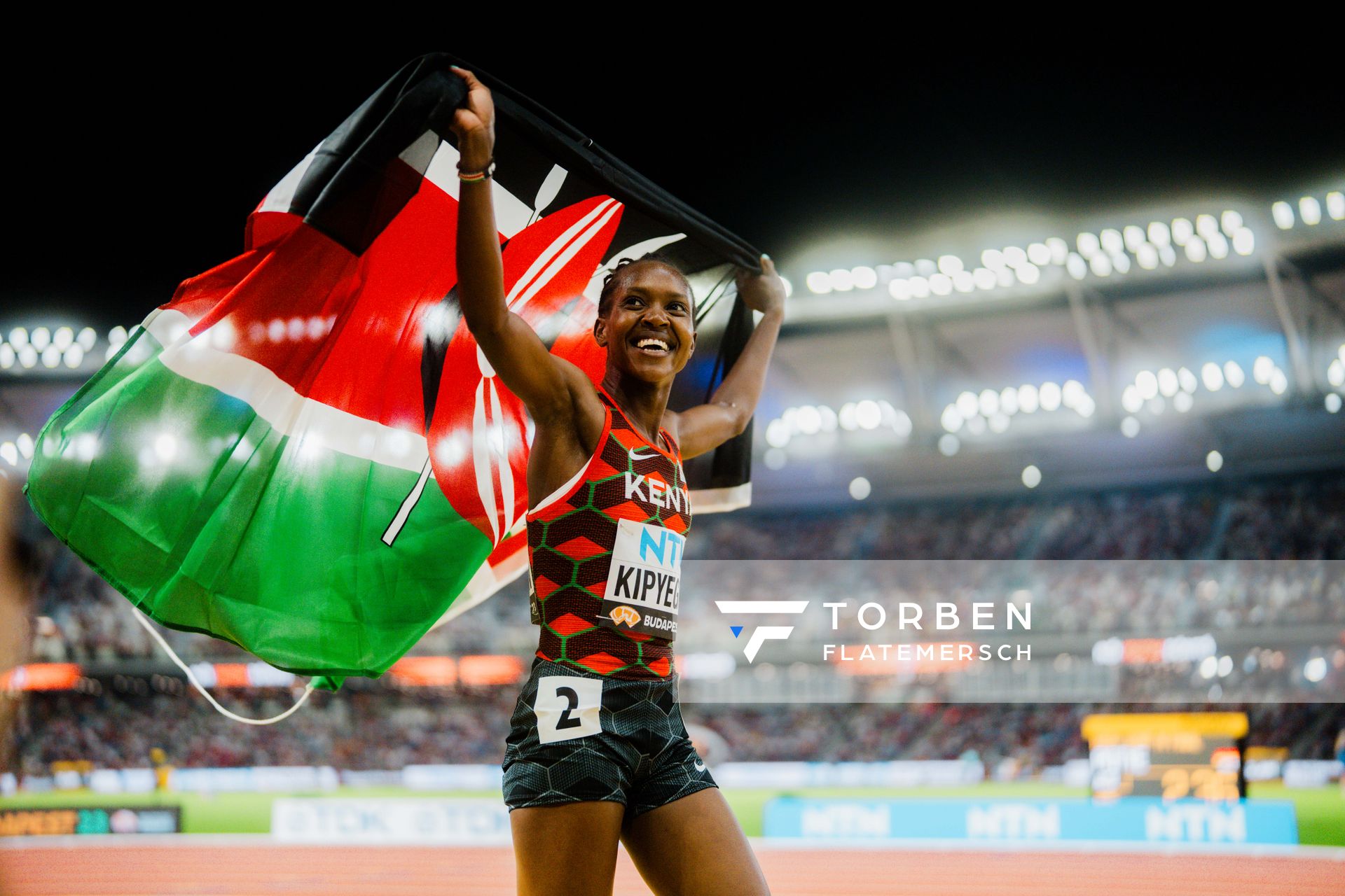 Faith Kipyegon (KEN/Kenya) on Day 4 of the World Athletics Championships Budapest 23 at the National Athletics Centre in Budapest, Hungary on August 22, 2023.