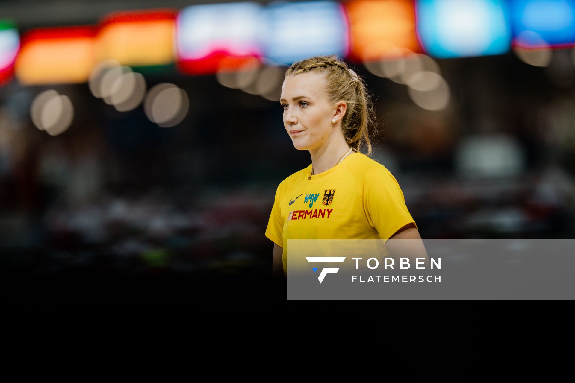 Kira Wittmann (GER/Germany) during the Triple Jump on Day 5 of the World Athletics Championships Budapest 23 at the National Athletics Centre in Budapest, Hungary on August 23, 2023.