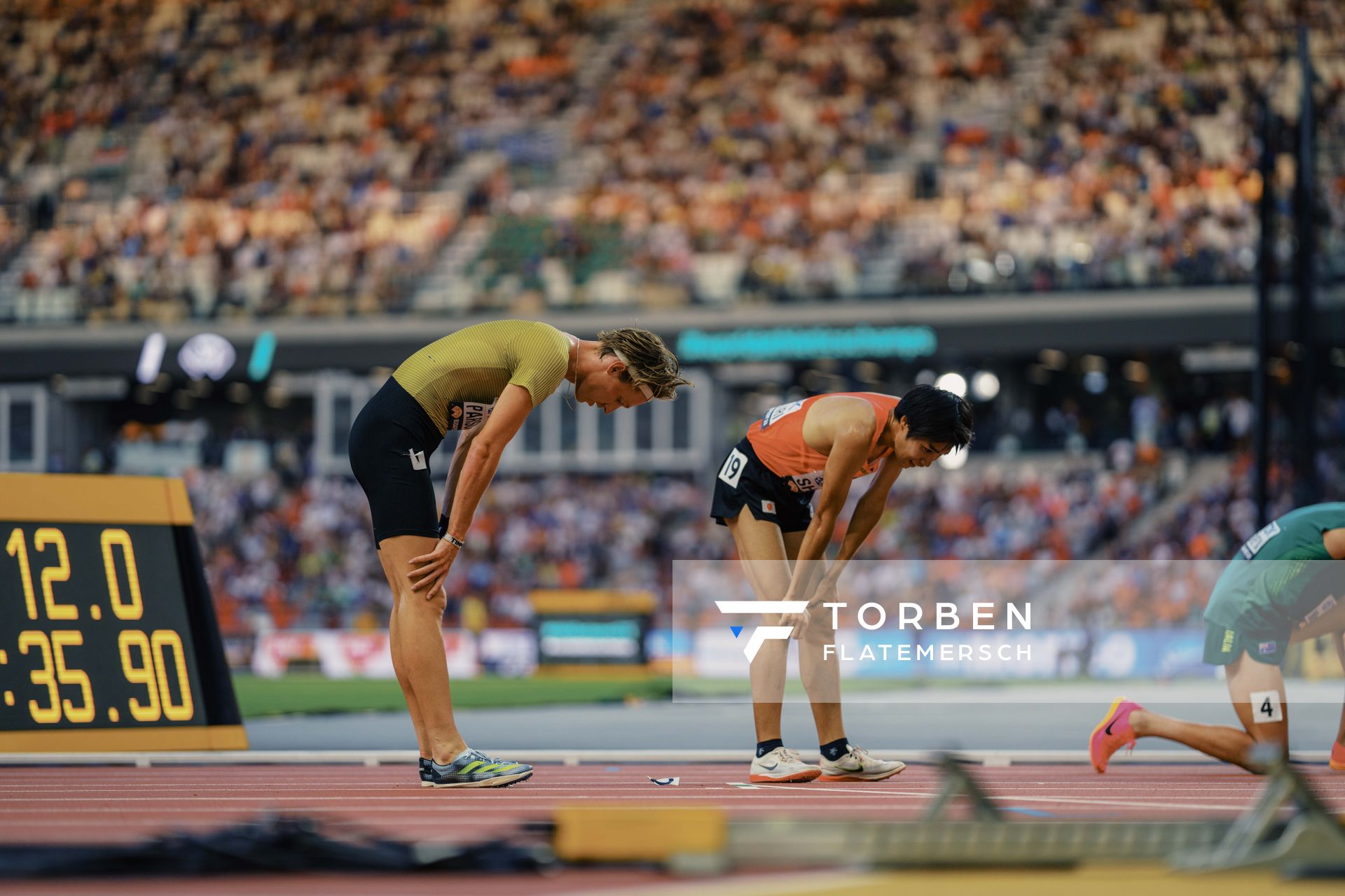 Sam Parsons (GER/Germany) during the 5000 Metres on Day 6 of the World Athletics Championships Budapest 23 at the National Athletics Centre in Budapest, Hungary on August 24, 2023.