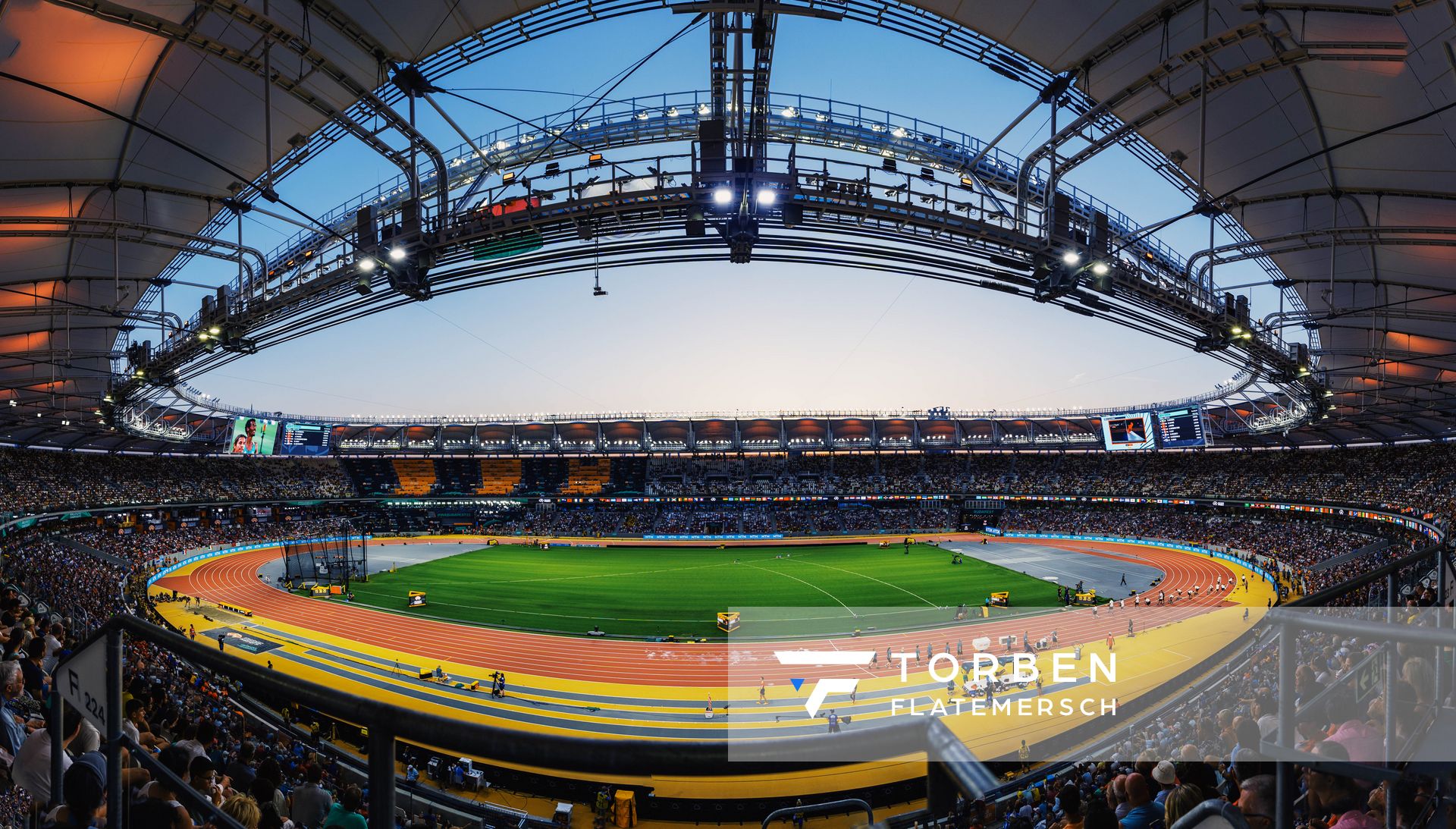 The National Athletics Centre on Day 6 of the World Athletics Championships Budapest 23 at the National Athletics Centre in Budapest, Hungary on August 24, 2023.