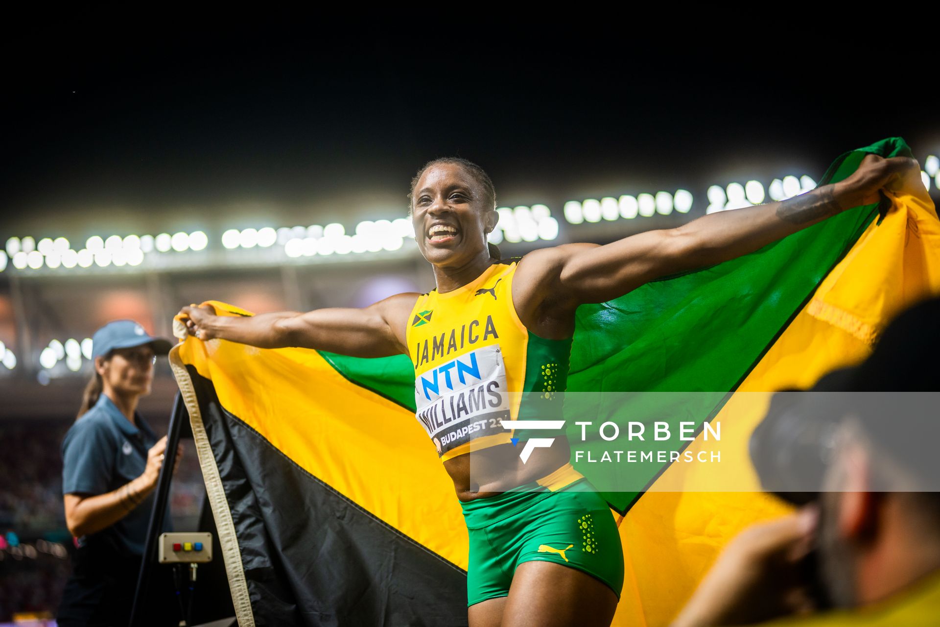 Danielle Williams (JAM/Jamaica) during the 100 Metres Hurdles on Day 6 of the World Athletics Championships Budapest 23 at the National Athletics Centre in Budapest, Hungary on August 24, 2023.