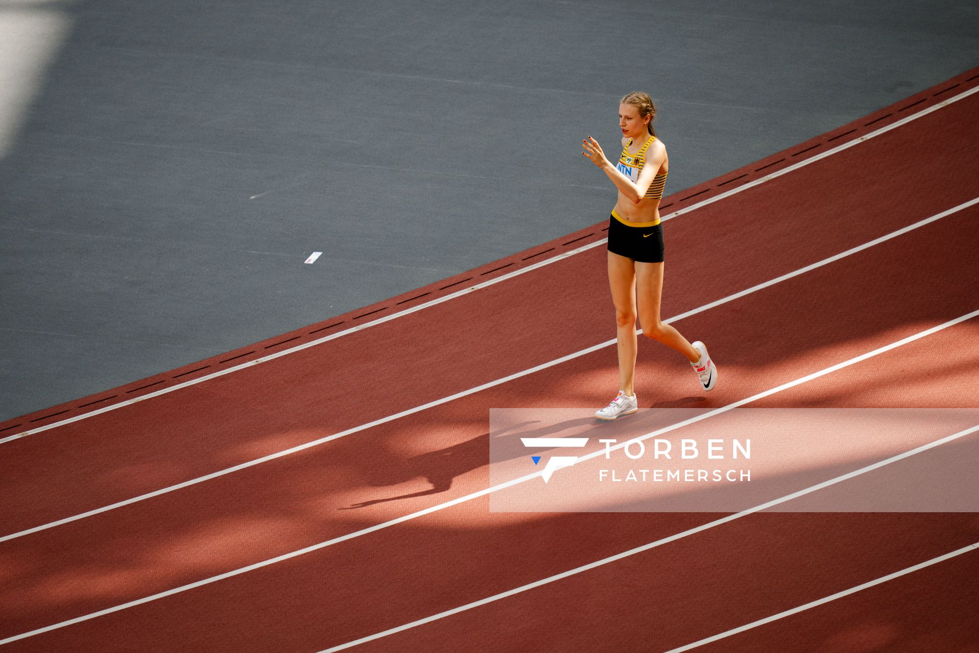 Johanna Göring (GER/Germany) during the High Jump on Day 7 of the World Athletics Championships Budapest 23 at the National Athletics Centre in Budapest, Hungary on August 25, 2023.