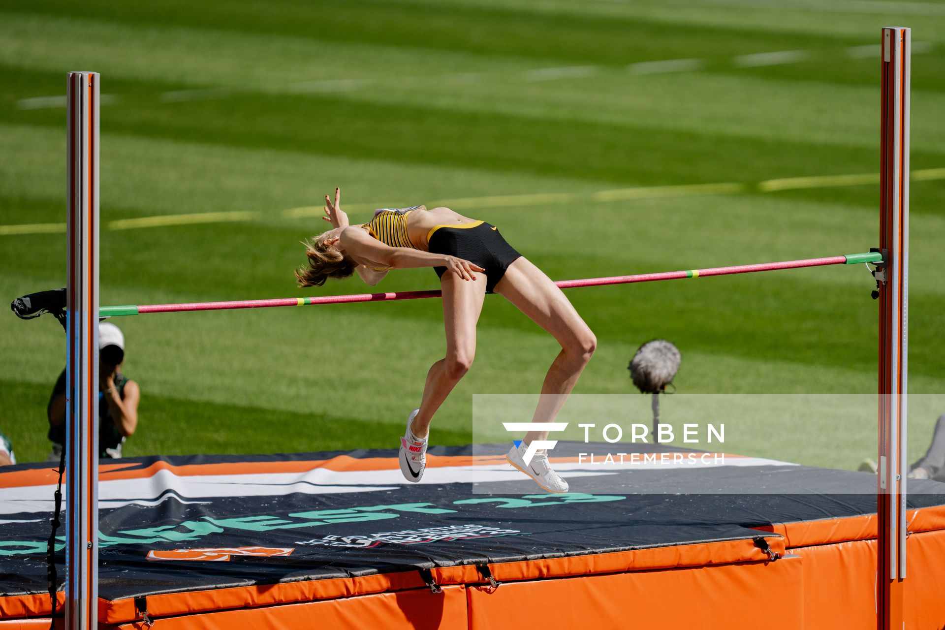 Johanna Göring (GER/Germany) during the High Jump on Day 7 of the World Athletics Championships Budapest 23 at the National Athletics Centre in Budapest, Hungary on August 25, 2023.