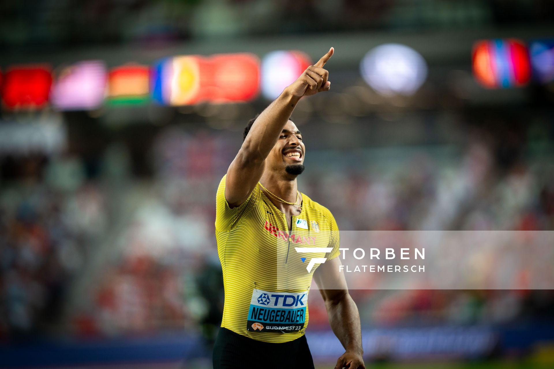 Leo Neugebauer (GER/Germany) during the Decathlon High Jump on Day 7 of the World Athletics Championships Budapest 23 at the National Athletics Centre in Budapest, Hungary on August 25, 2023.