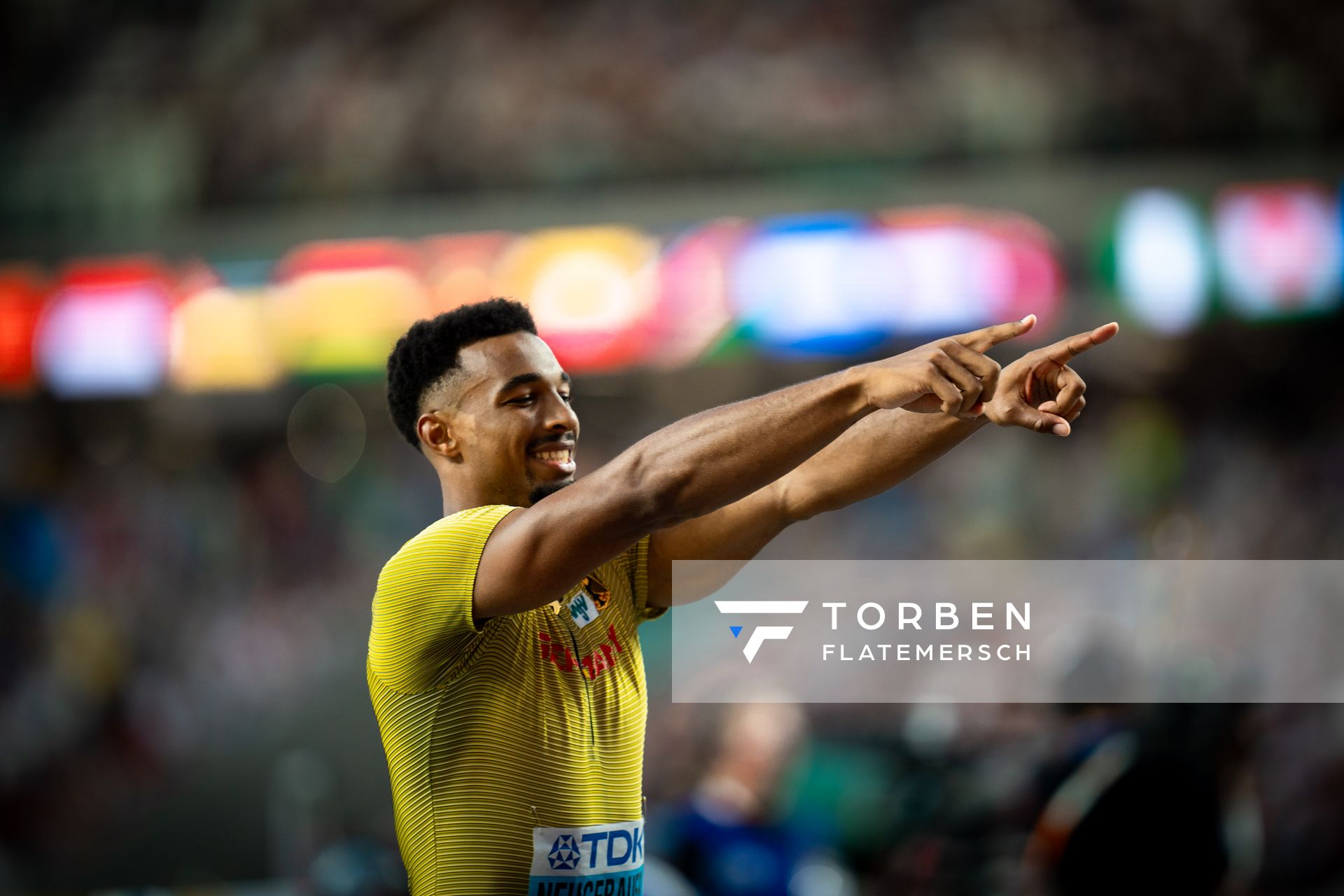 Leo Neugebauer (GER/Germany) during the Decathlon High Jump on Day 7 of the World Athletics Championships Budapest 23 at the National Athletics Centre in Budapest, Hungary on August 25, 2023.