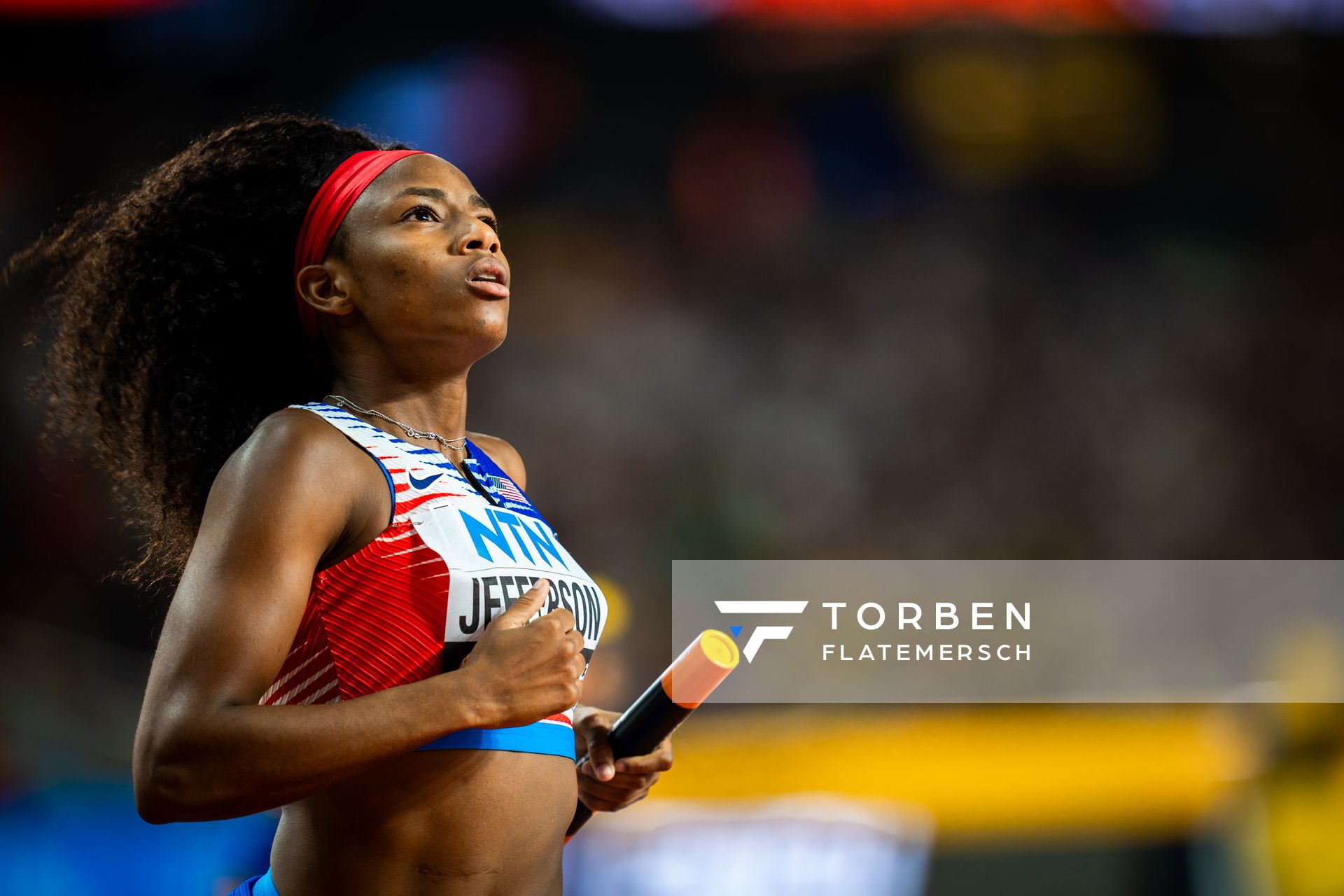 Melissa Jefferson (USA/United States) on Day 7 of the World Athletics Championships Budapest 23 at the National Athletics Centre in Budapest, Hungary on August 25, 2023.