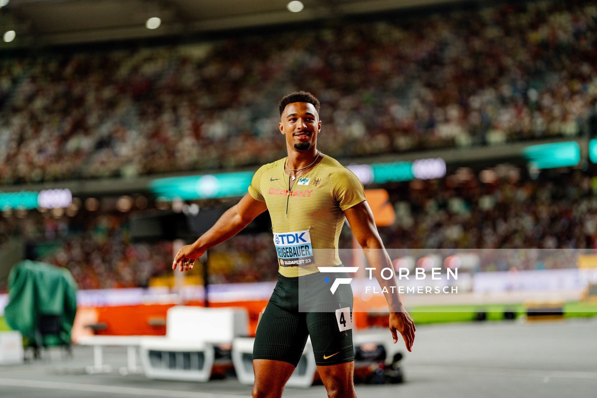 Leo Neugebauer (GER/Germany) on Day 7 of the World Athletics Championships Budapest 23 at the National Athletics Centre in Budapest, Hungary on August 25, 2023.
