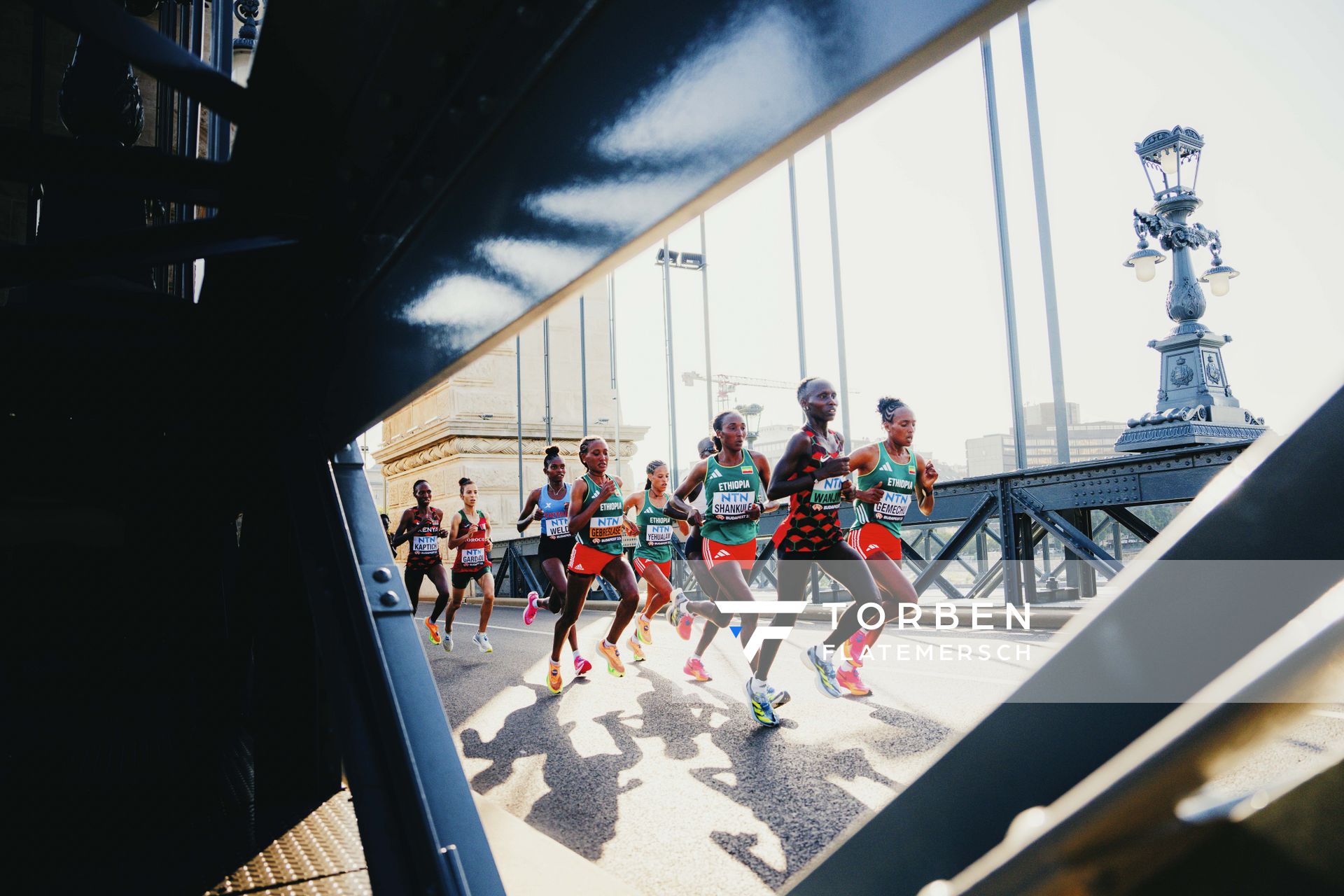 Gotytom Gebreslase (ETH/Ethiopia), Rosemary Wanjiru (KEN/Kenya), Tsehay Gemechu (ETH/Ethiopia), Yalemzerf Yehualaw (ETH/Ethiopia) during the Marathon during the Marathon on Day 8 of the World Athletics Championships Budapest 23 at the National Athletics Centre in Budapest, Hungary on August 26, 2023.