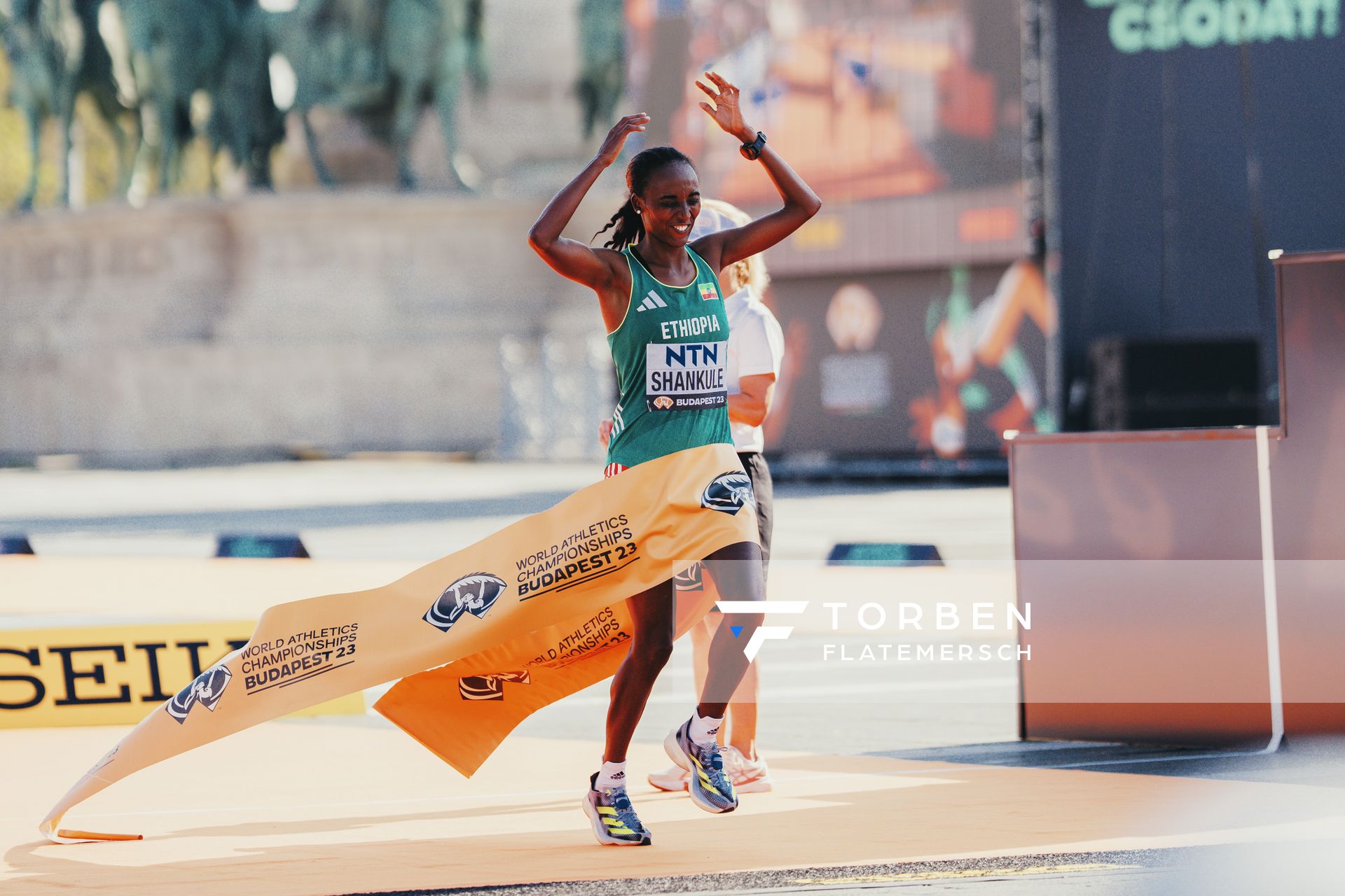 Amane Beriso Shankule (ETH/Ethiopia) on Day 8 of the World Athletics Championships Budapest 23 at the National Athletics Centre in Budapest, Hungary on August 26, 2023.