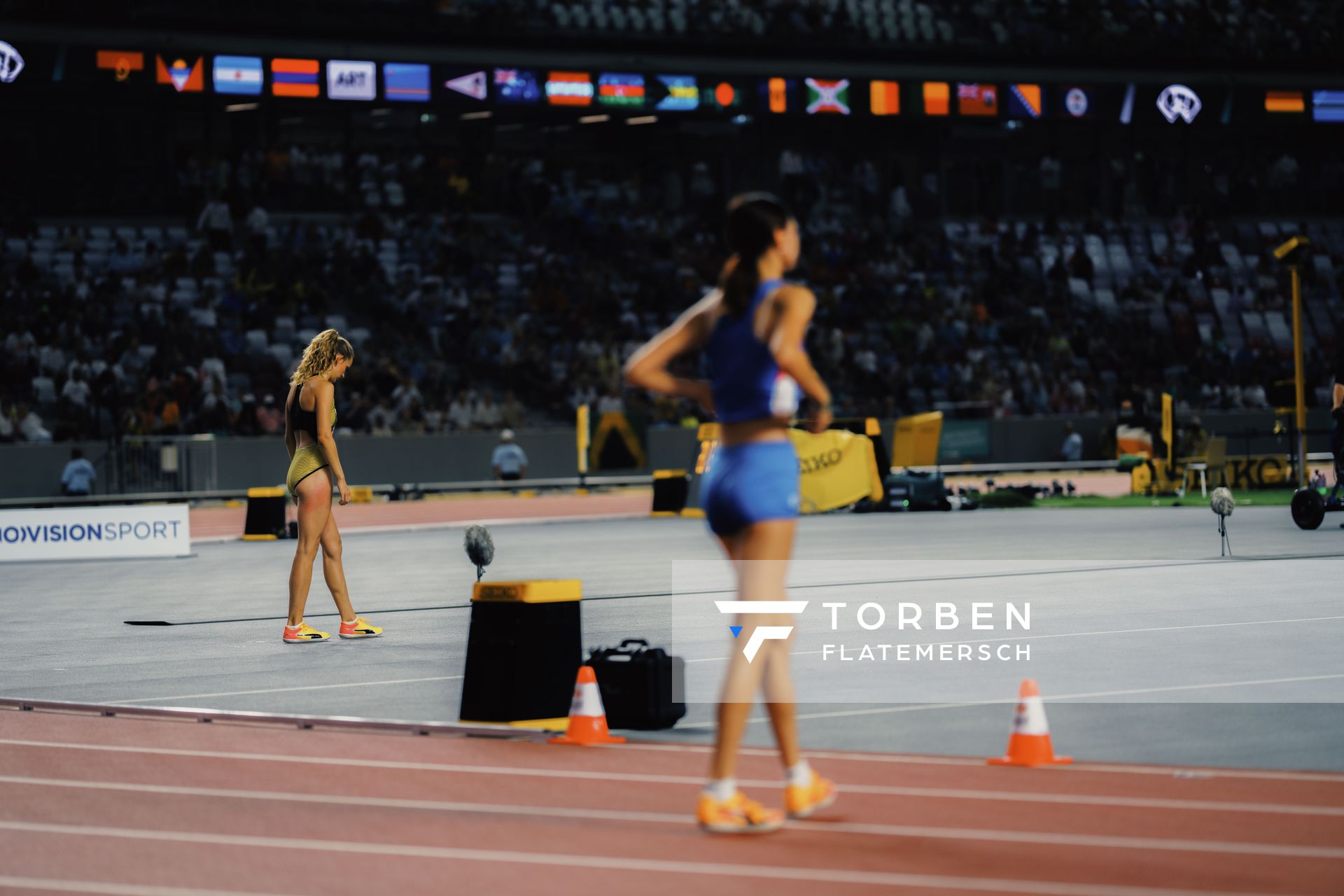 Christina Honsel (GER/Germany) during the High Jump on Day 9 of the World Athletics Championships Budapest 23 at the National Athletics Centre in Budapest, Hungary on August 27, 2023.