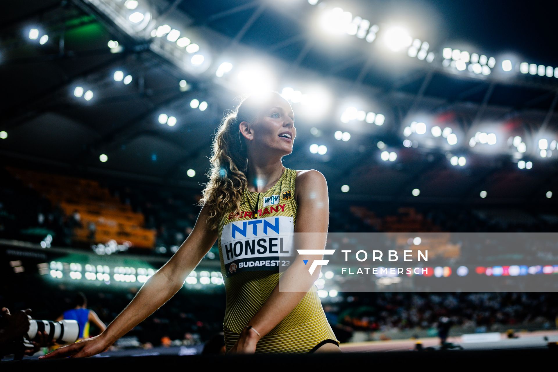 Christina Honsel (GER/Germany) during the High Jump Final on Day 9 of the World Athletics Championships Budapest 23 at the National Athletics Centre in Budapest, Hungary on August 27, 2023.