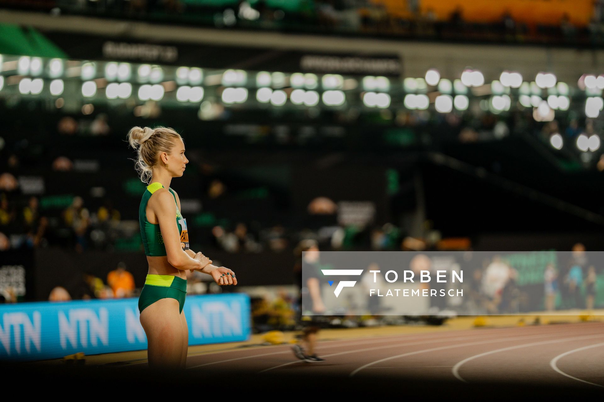 Eleanor Patterson (AUS/Australia) during the High Jump on Day 9 of the World Athletics Championships Budapest 23 at the National Athletics Centre in Budapest, Hungary on August 27, 2023.