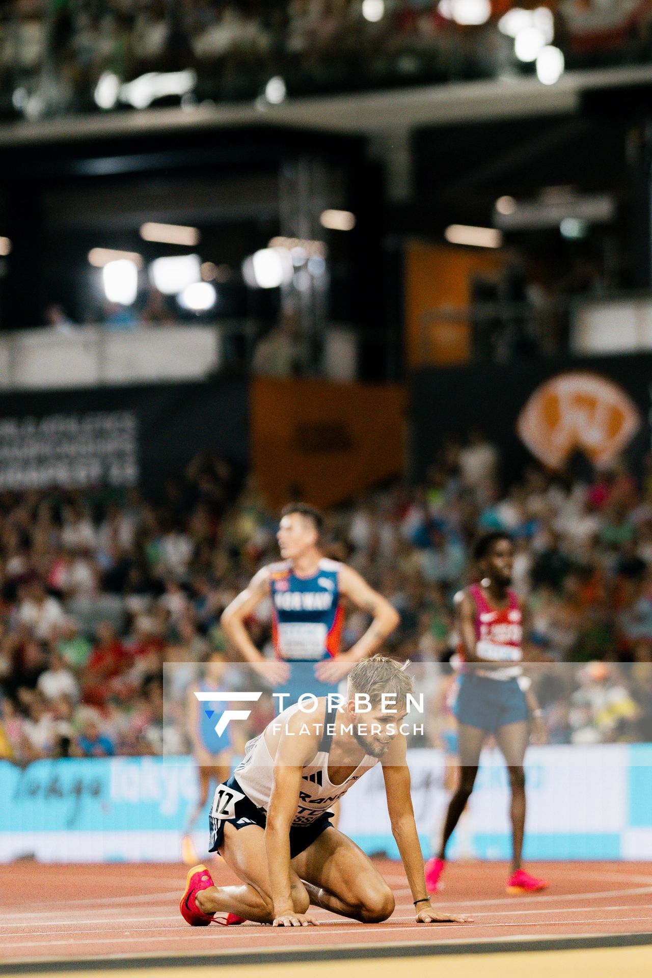 Jimmy Gressier (FRA/France) during the 5000 Metres on Day 9 of the World Athletics Championships Budapest 23 at the National Athletics Centre in Budapest, Hungary on August 27, 2023.