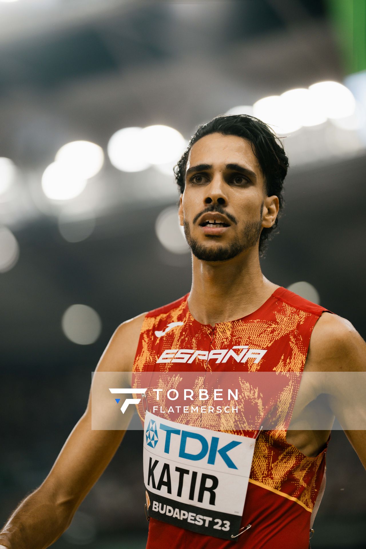 Mohamed Katir (ESP/Spain) during the 5000 Metres on Day 9 of the World Athletics Championships Budapest 23 at the National Athletics Centre in Budapest, Hungary on August 27, 2023.