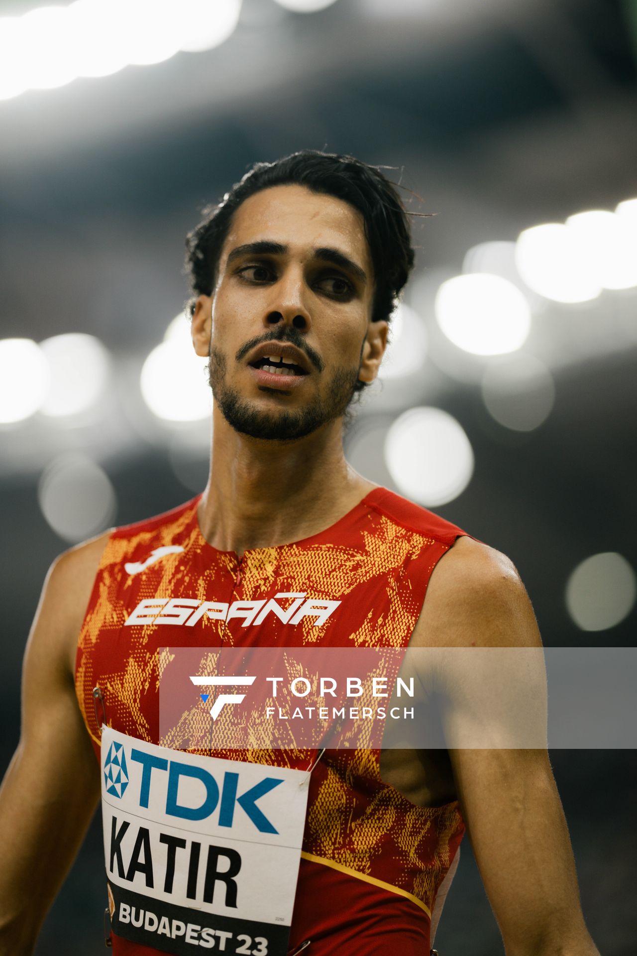 Mohamed Katir (ESP/Spain) during the 5000 Metres on Day 9 of the World Athletics Championships Budapest 23 at the National Athletics Centre in Budapest, Hungary on August 27, 2023.