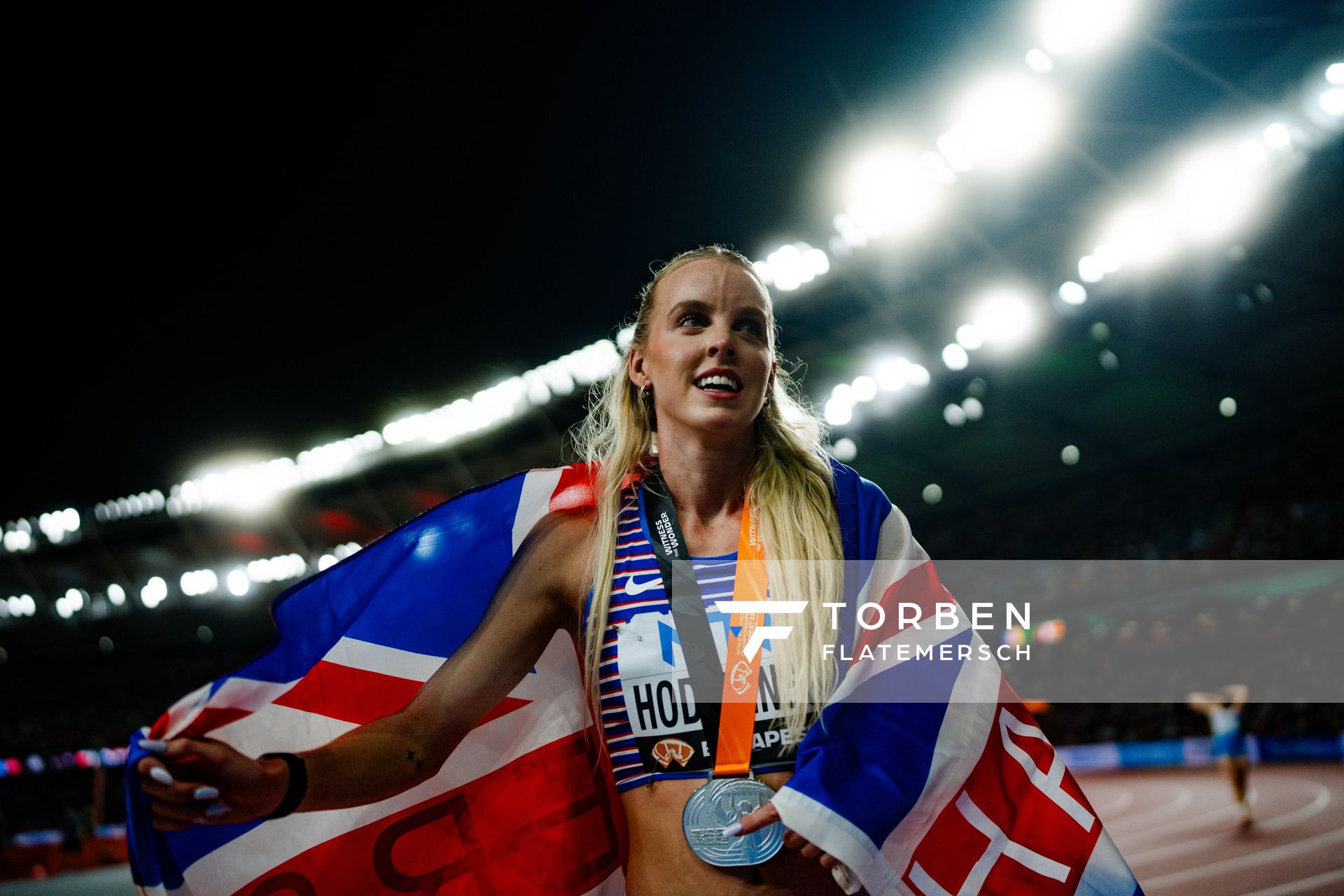 Christina Honsel (GER/Germany) during the High Jump Final on Day 9 of the World Athletics Championships Budapest 23 at the National Athletics Centre in Budapest, Hungary on August 27, 2023.