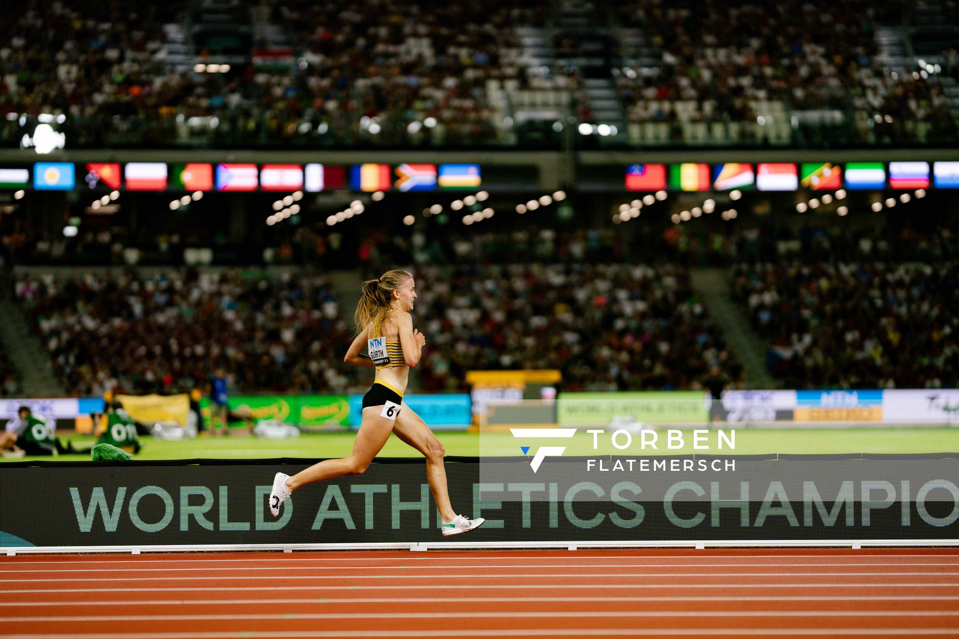 Olivia Gürth (GER/Germany) during the 3000 Metres Steeplechase Final on Day 9 of the World Athletics Championships Budapest 23 at the National Athletics Centre in Budapest, Hungary on August 27, 2023.