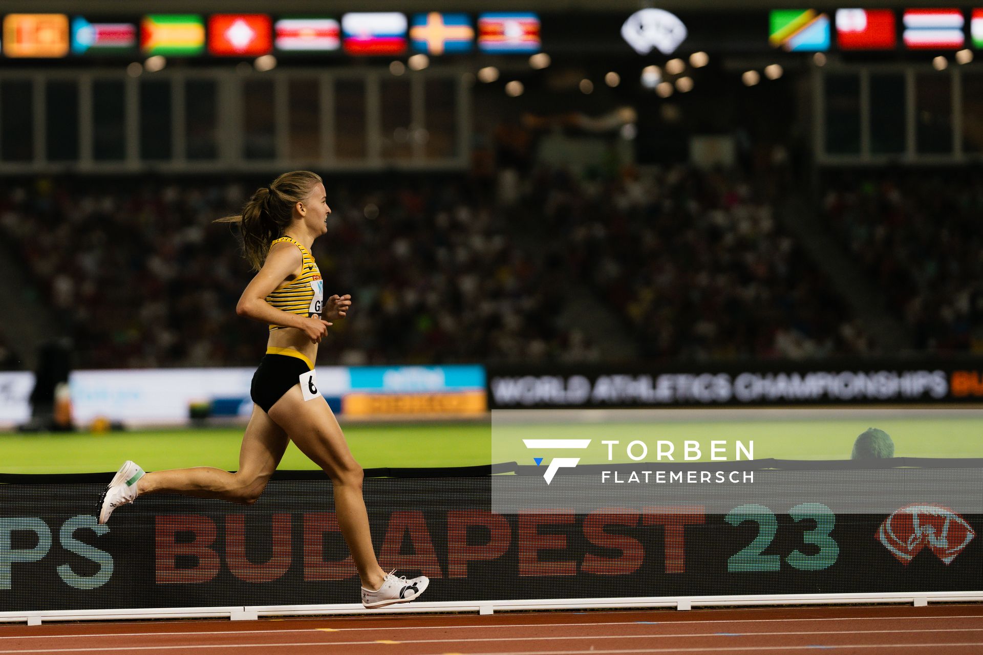 Olivia Gürth (GER/Germany) during the 3000 Metres Steeplechase on Day 9 of the World Athletics Championships Budapest 23 at the National Athletics Centre in Budapest, Hungary on August 27, 2023.