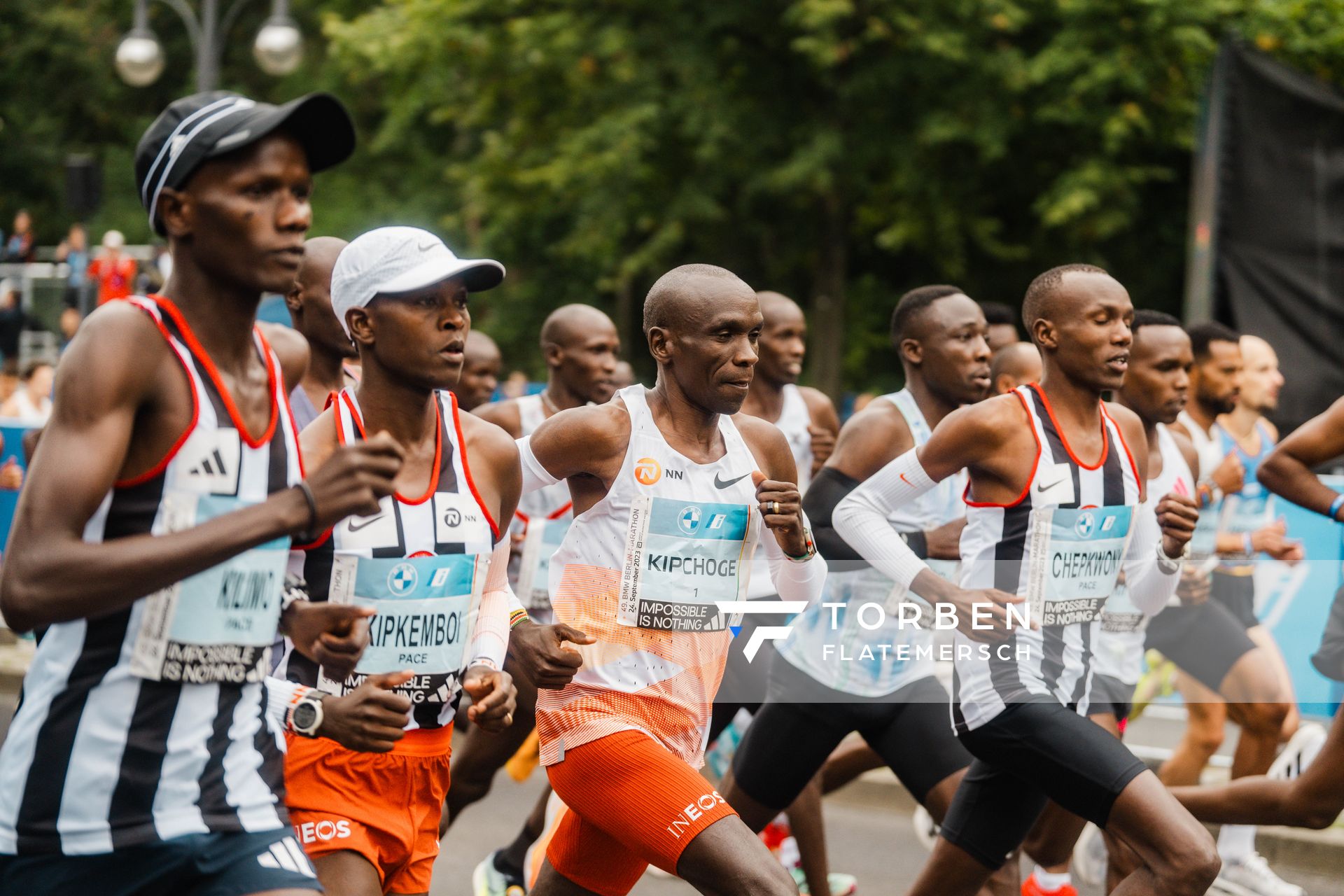 Start des 49. Berlin Marathon Eliud Kipchoge (KEN/Kenya) am 24.09.2023 beim Berlin Marathon in Berlin