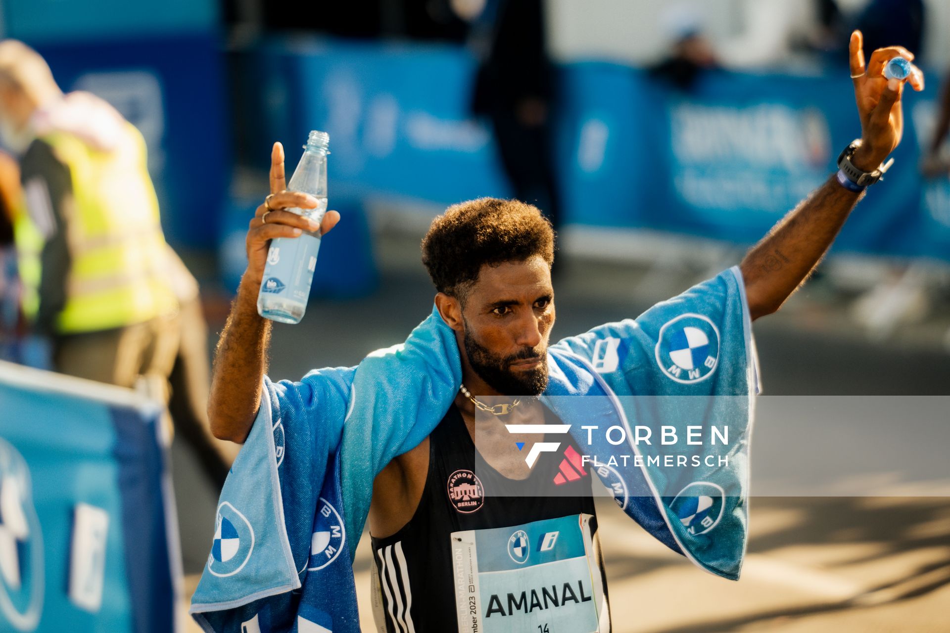 Amanal Petros (GER/Germany) am 24.09.2023 beim Berlin Marathon in Berlin