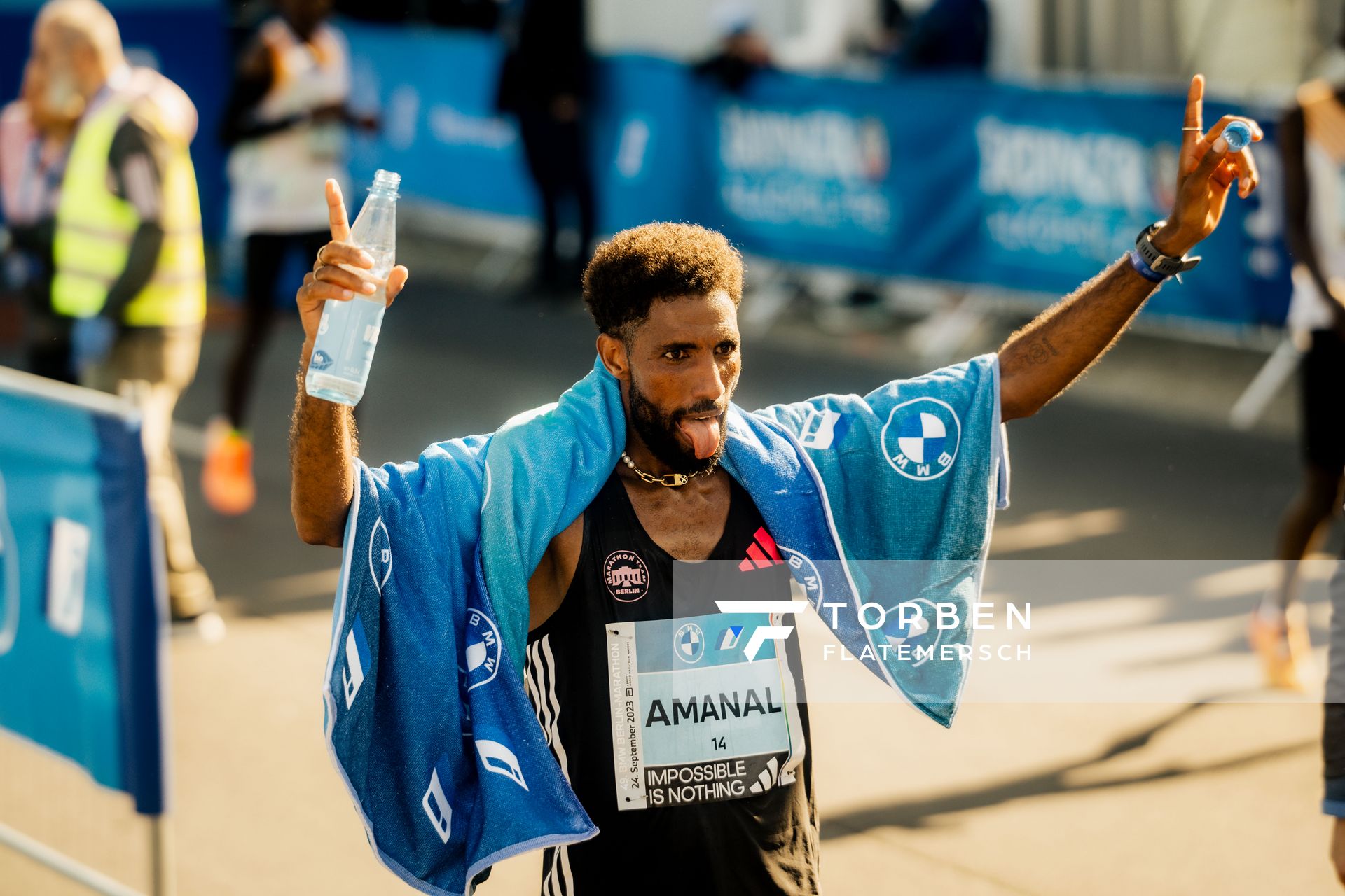 Amanal Petros (GER/Germany) am 24.09.2023 beim Berlin Marathon in Berlin