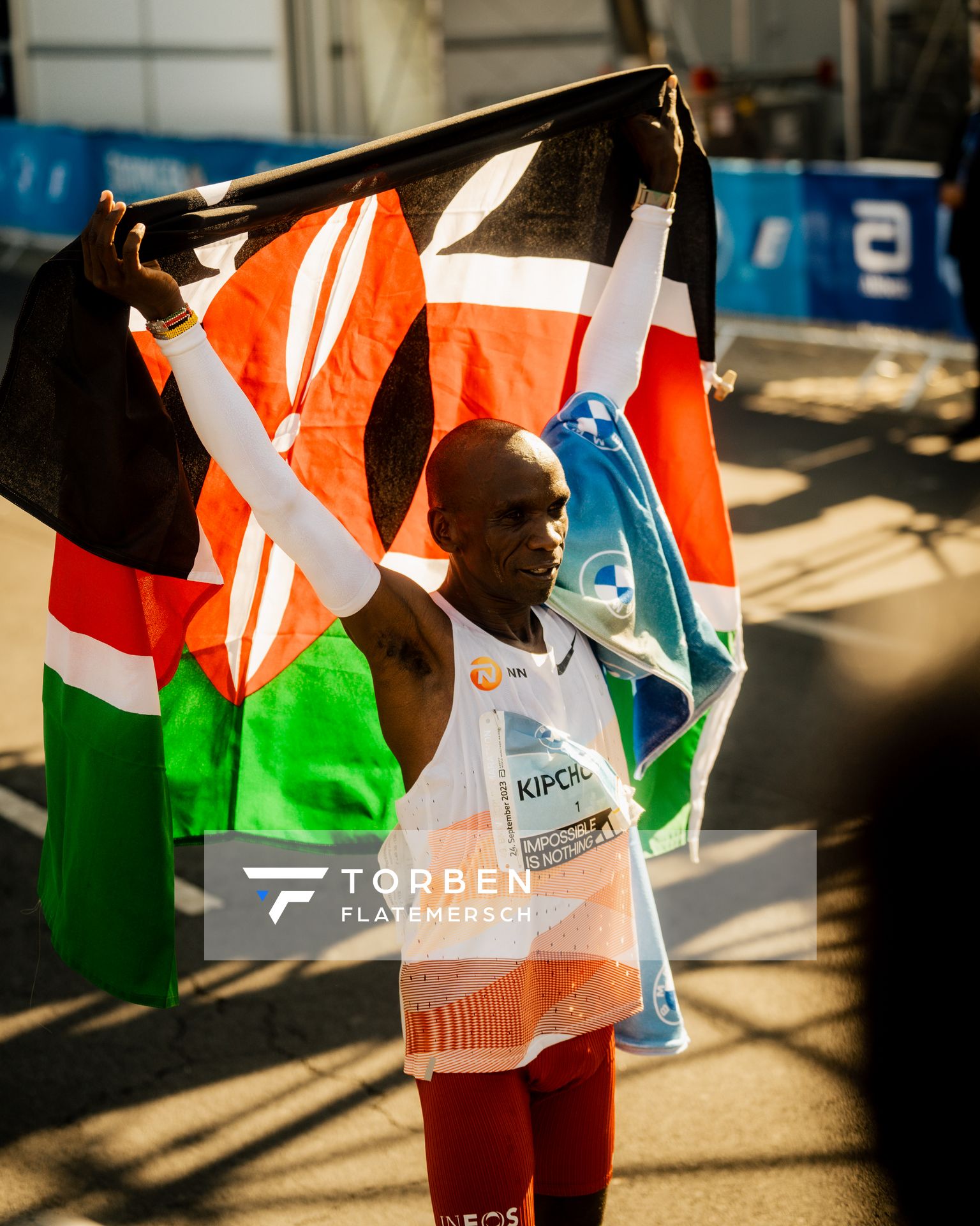 Eliud Kipchoge (KEN/Kenya) am 24.09.2023 beim Berlin Marathon in Berlin