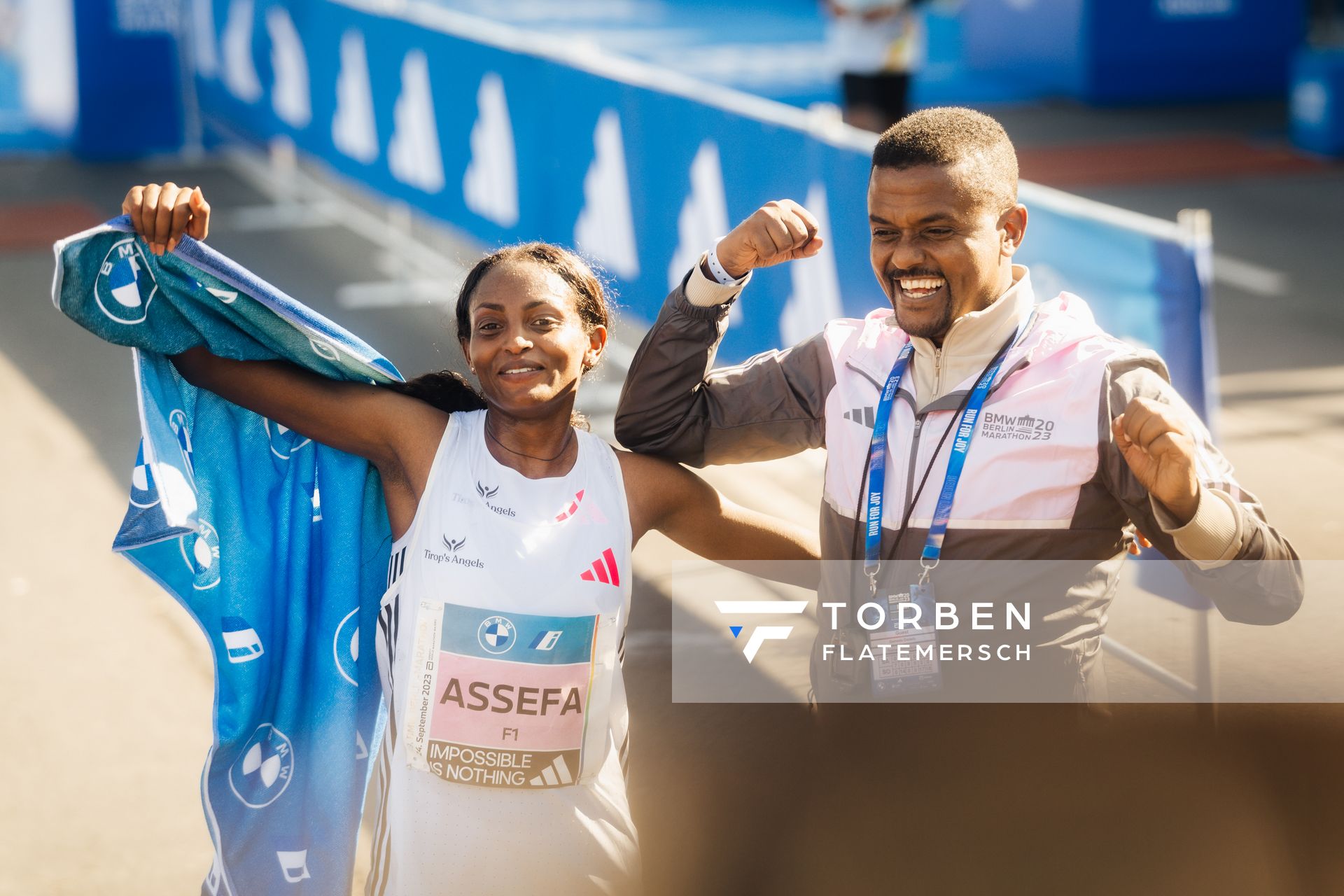 Tigst Assefa (ETH/Ethiopia) am 24.09.2023 beim Berlin Marathon in Berlin