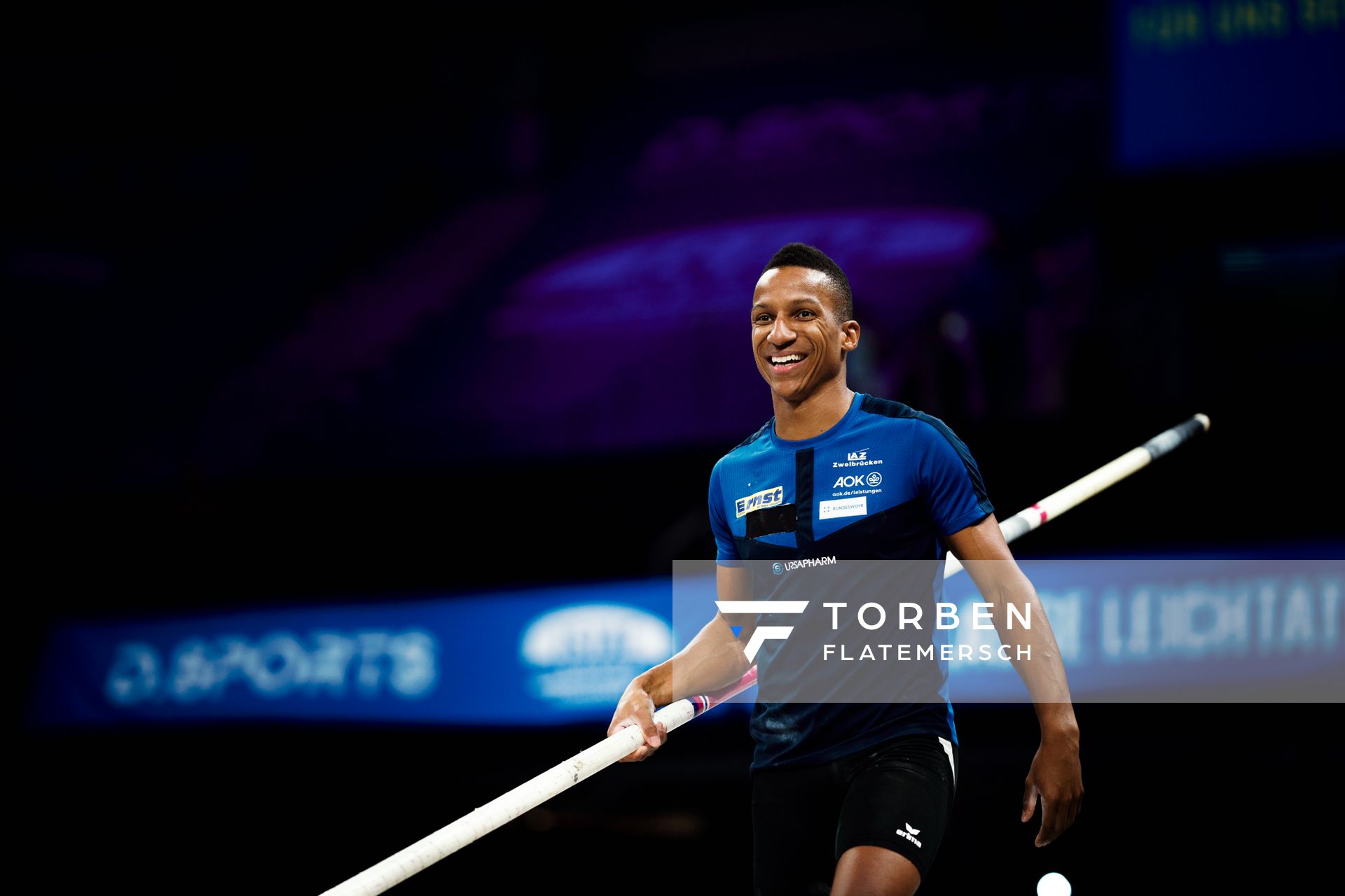 Raphael Holzdeppe (GER/LAZ Zweibrücken) beim 4. ISTAF INDOOR Düsseldorf am 04.02.2024 im PSD Bank Dome in Düsseldorf