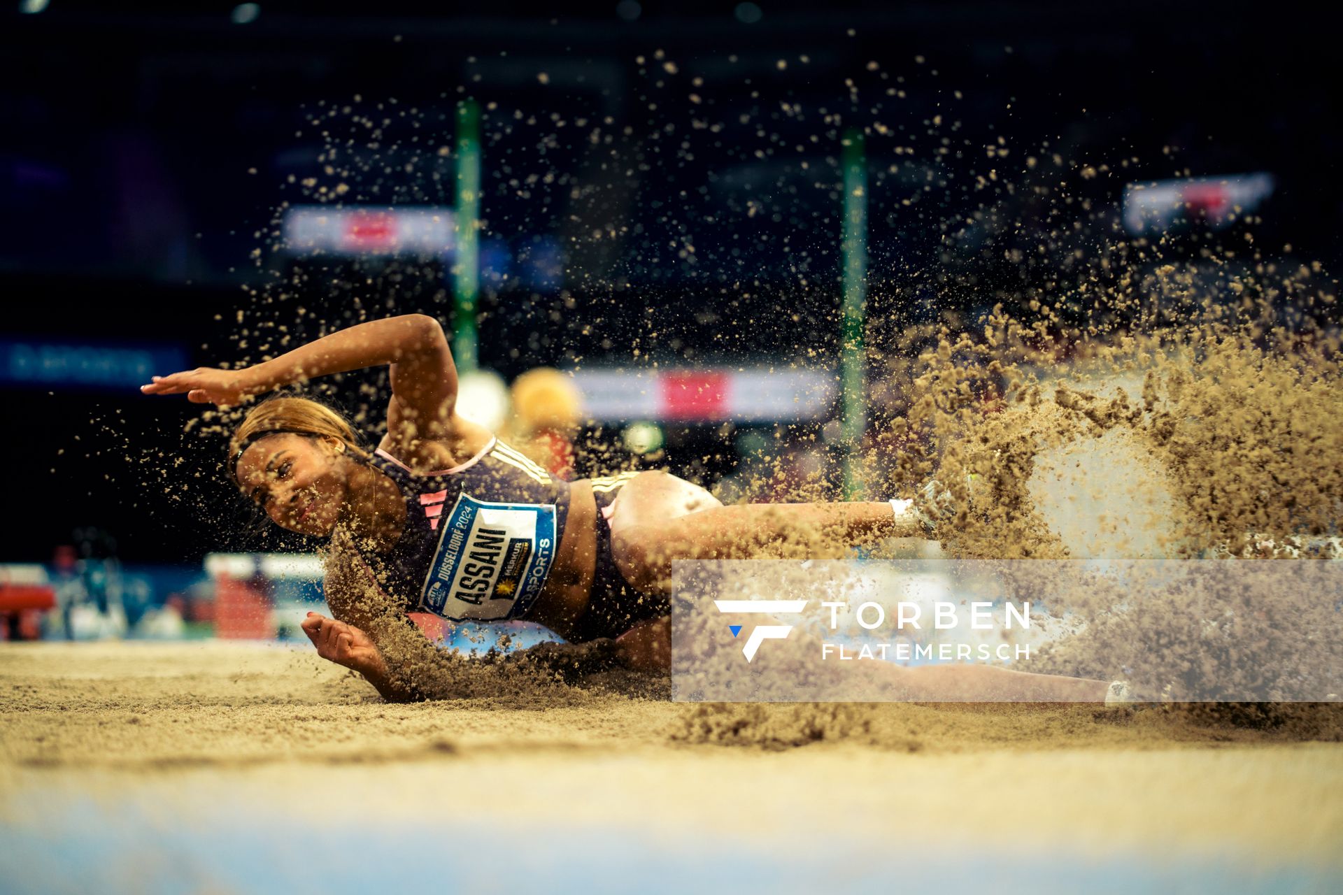 Mikaelle Assani (GER/SCL Heel Baden-Baden) beim 4. ISTAF INDOOR Düsseldorf am 04.02.2024 im PSD Bank Dome in Düsseldorf