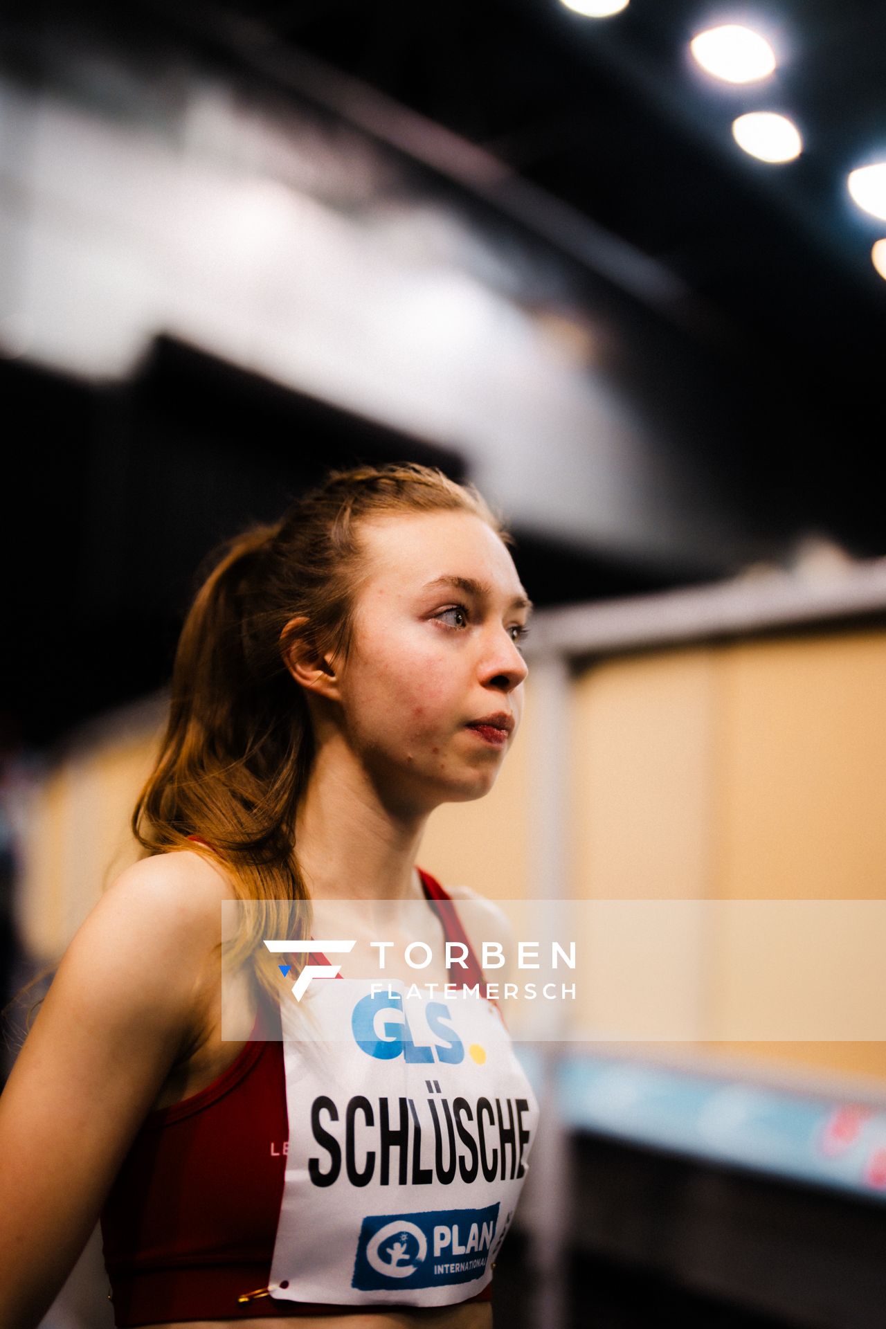 Jana Schlüsche (VfL Eintracht Hannover) am 17.02.2024 während den 71. Deutschen Leichtathletik-Hallenmeisterschaften in der QUARTERBACK Immobilien ARENA in Leipzig