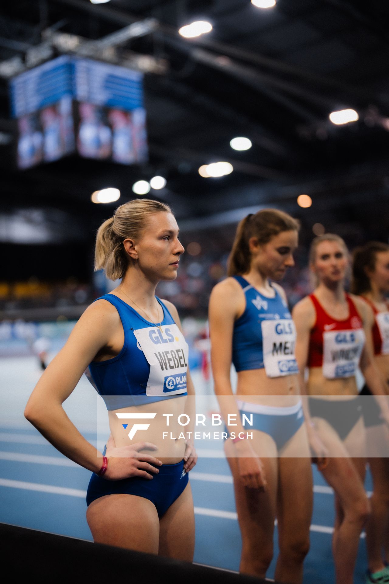 Nele Weßel (TV Waldstraße Wiesbaden) am 17.02.2024 während den 71. Deutschen Leichtathletik-Hallenmeisterschaften in der QUARTERBACK Immobilien ARENA in Leipzig