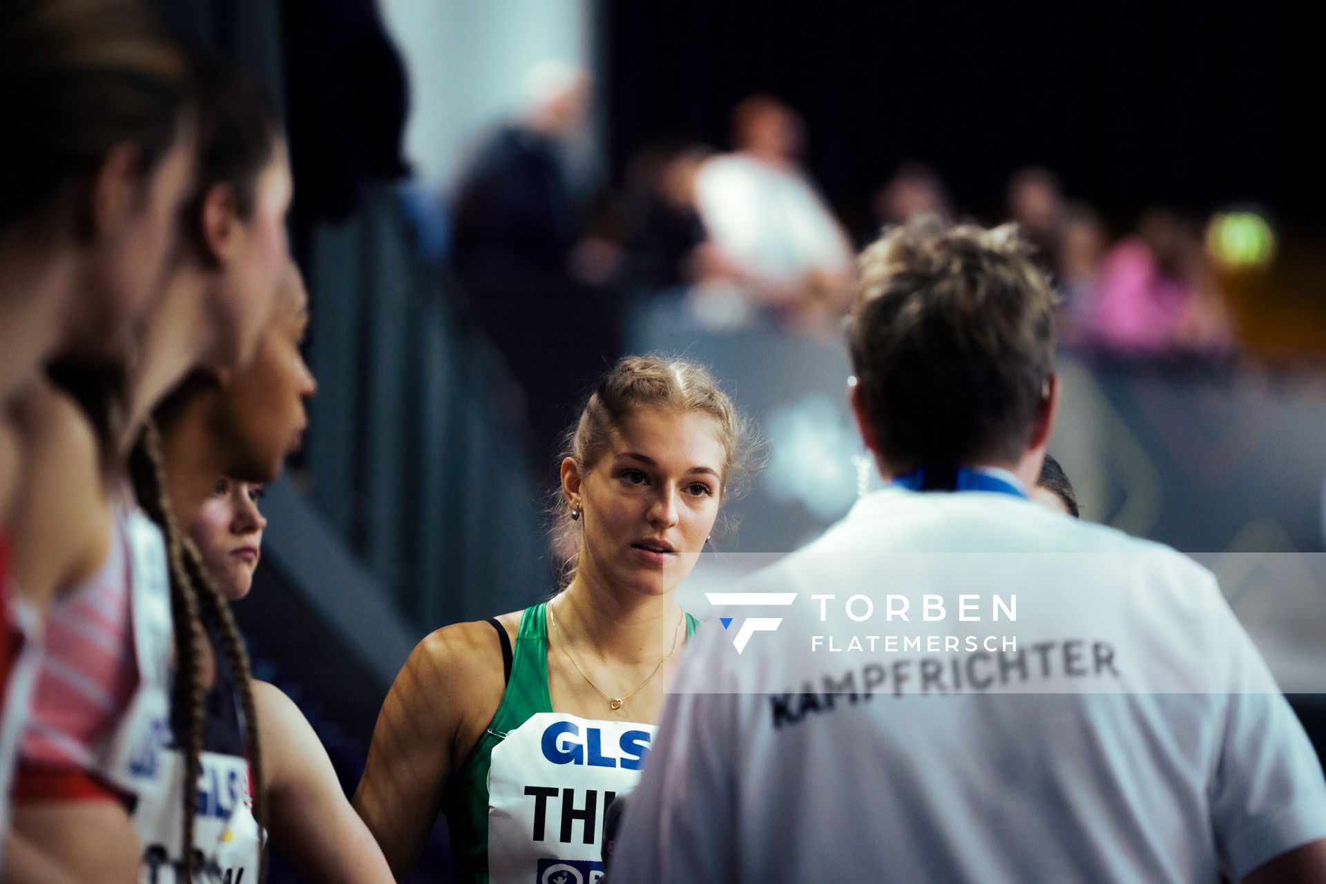 Luna Thiel (VfL Wolfsburg) am 17.02.2024 während den 71. Deutschen Leichtathletik-Hallenmeisterschaften in der QUARTERBACK Immobilien ARENA in Leipzig