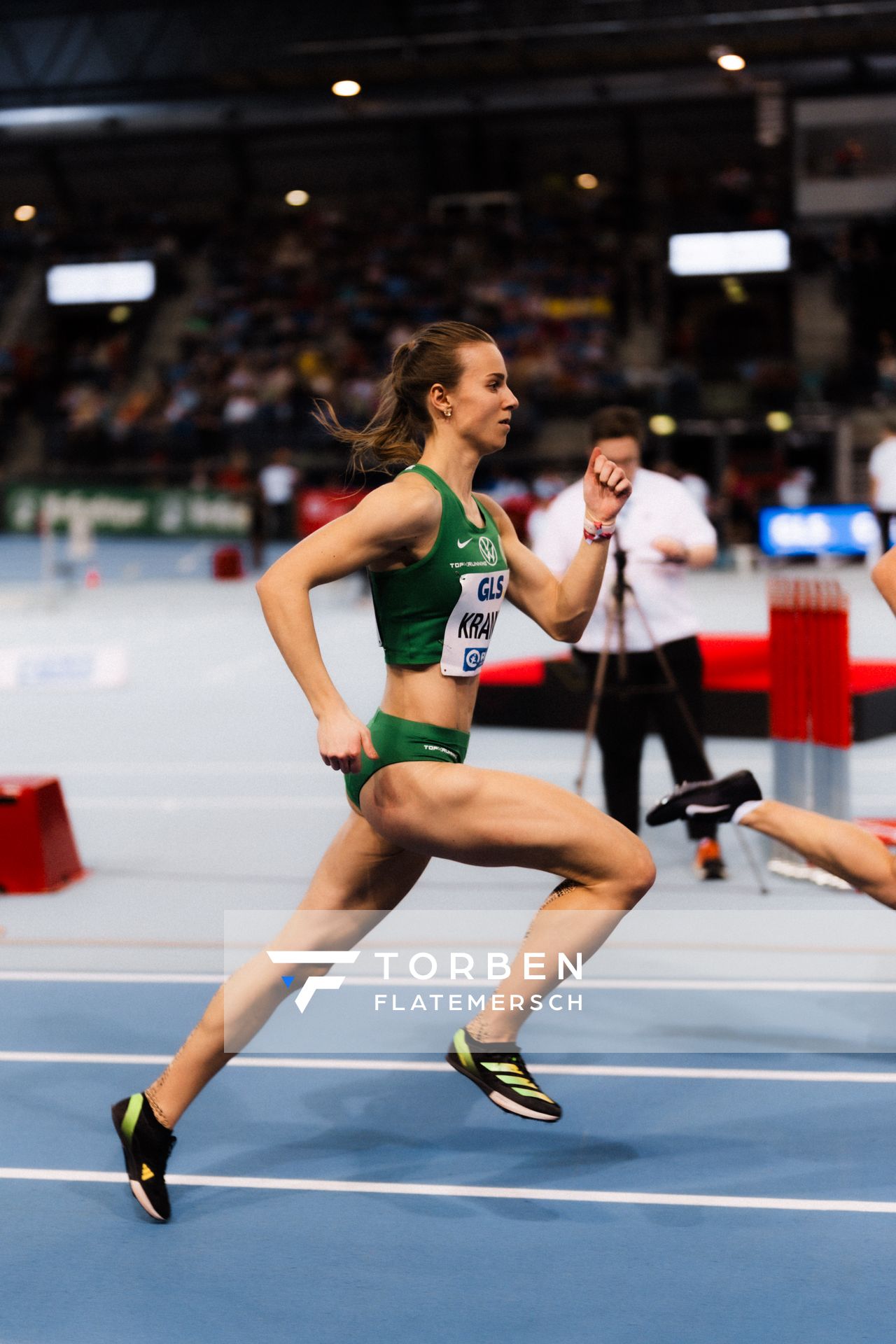 Pernilla Kramer (VfL Wolfsburg) im 400m Halbfinale am 17.02.2024 während den 71. Deutschen Leichtathletik-Hallenmeisterschaften in der QUARTERBACK Immobilien ARENA in Leipzig