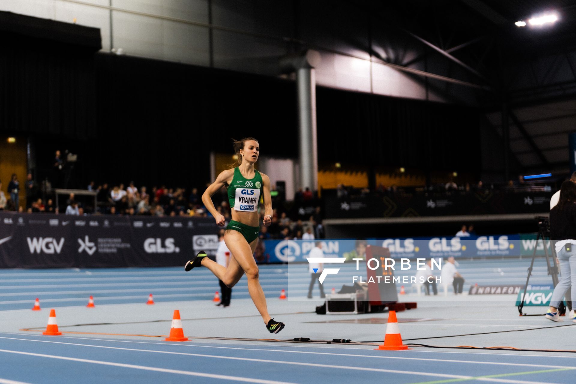 Pernilla Kramer (VfL Wolfsburg) im 400m Halbfinale am 17.02.2024 während den 71. Deutschen Leichtathletik-Hallenmeisterschaften in der QUARTERBACK Immobilien ARENA in Leipzig
