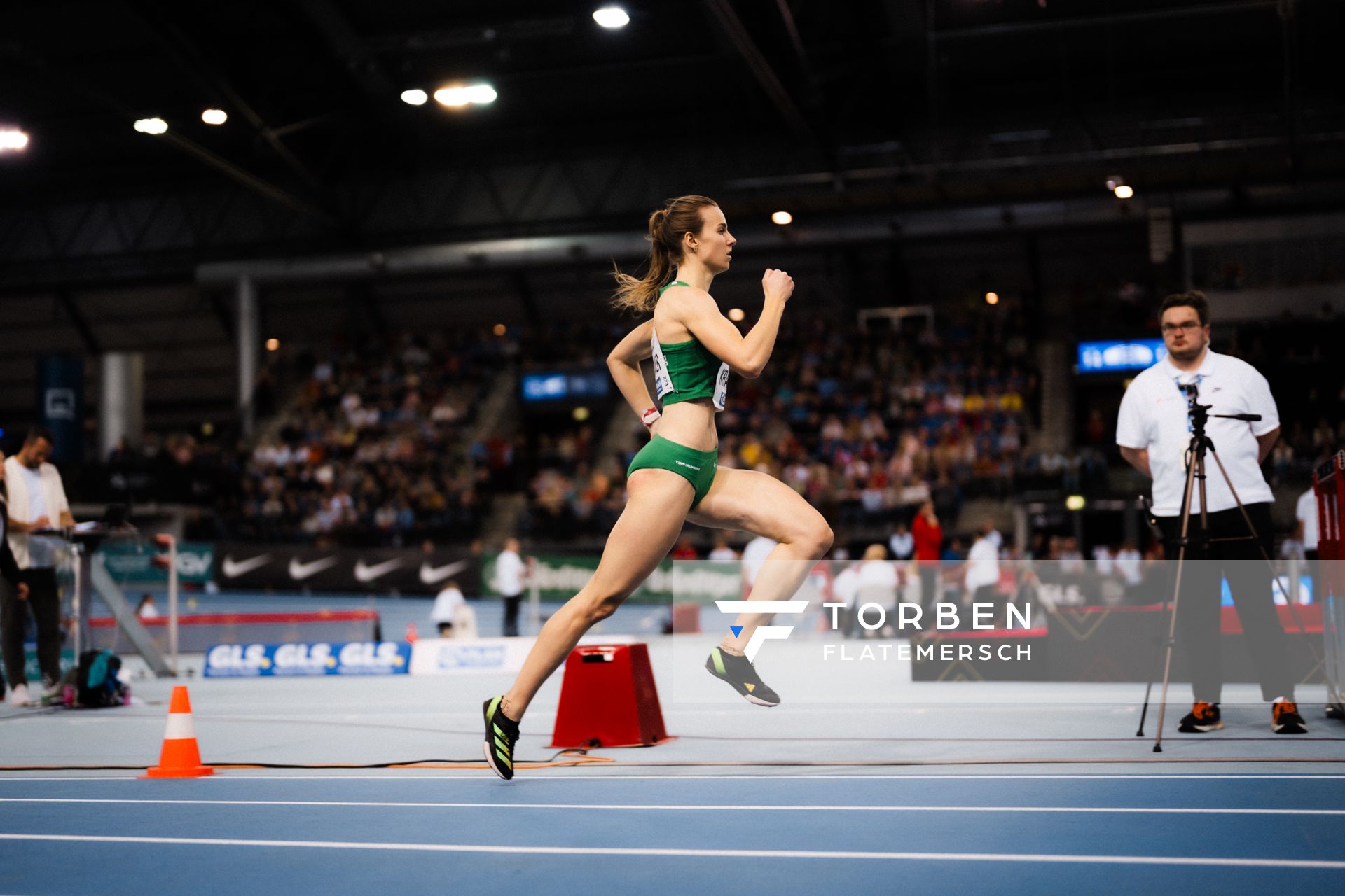 Pernilla Kramer (VfL Wolfsburg) im 400m Vorlauf am 17.02.2024 während den 71. Deutschen Leichtathletik-Hallenmeisterschaften in der QUARTERBACK Immobilien ARENA in Leipzig