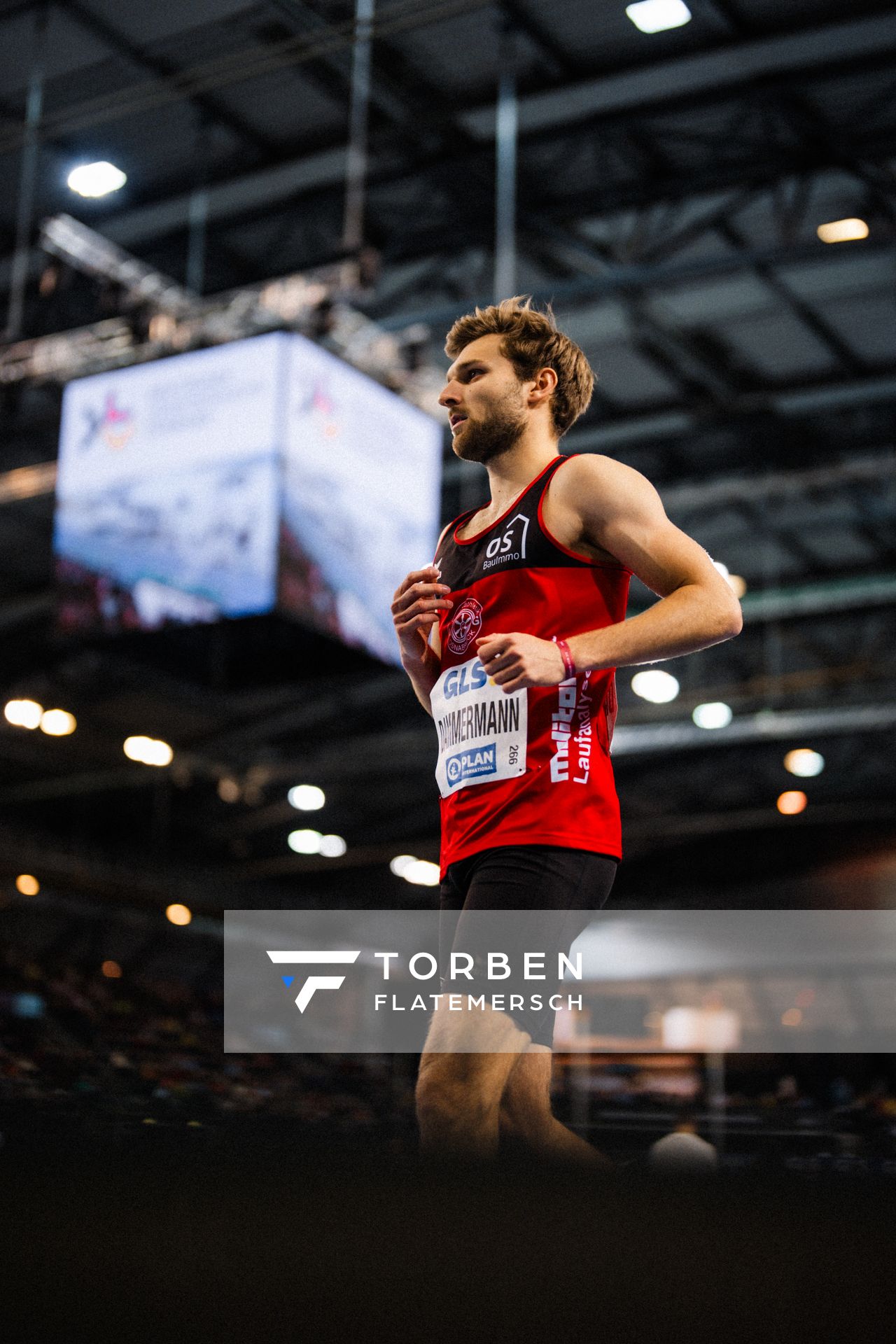 Fabian Dammermann (LG Osnabrück) am 17.02.2024 während den 71. Deutschen Leichtathletik-Hallenmeisterschaften in der QUARTERBACK Immobilien ARENA in Leipzig