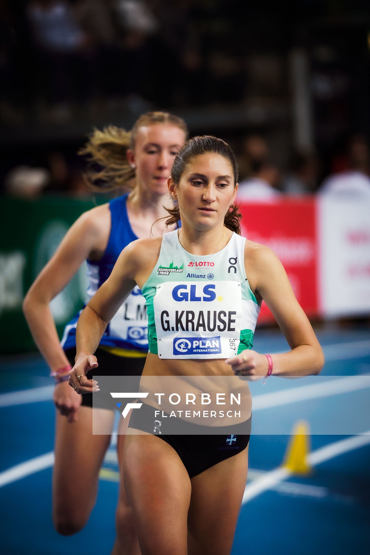 Gesa Felicitas Krause (Silvesterlauf Trier) am 17.02.2024 während den 71. Deutschen Leichtathletik-Hallenmeisterschaften in der QUARTERBACK Immobilien ARENA in Leipzig
