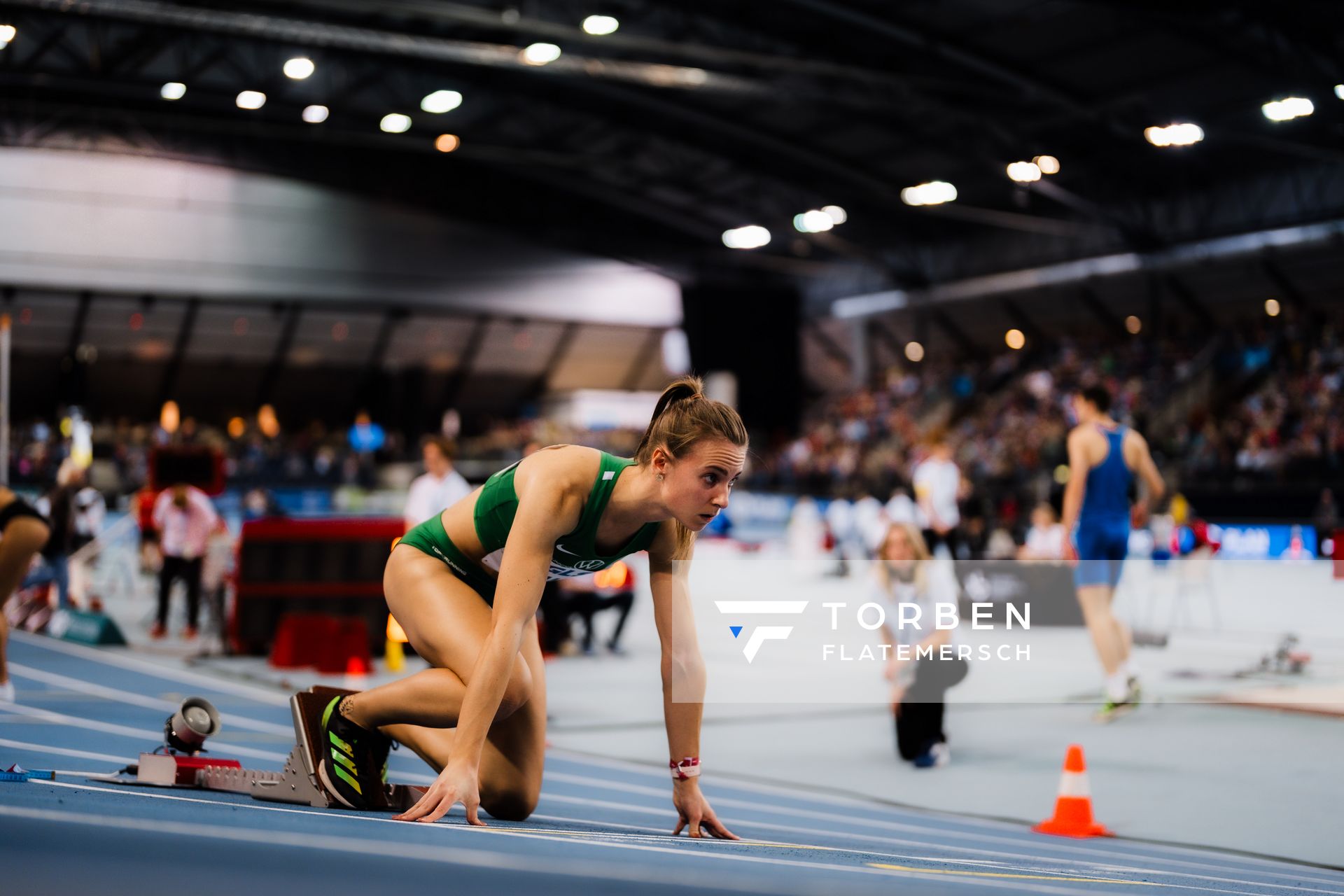 Pernilla Kramer (VfL Wolfsburg) am 18.02.2024 während den 71. Deutschen Leichtathletik-Hallenmeisterschaften in der QUARTERBACK Immobilien ARENA in Leipzig