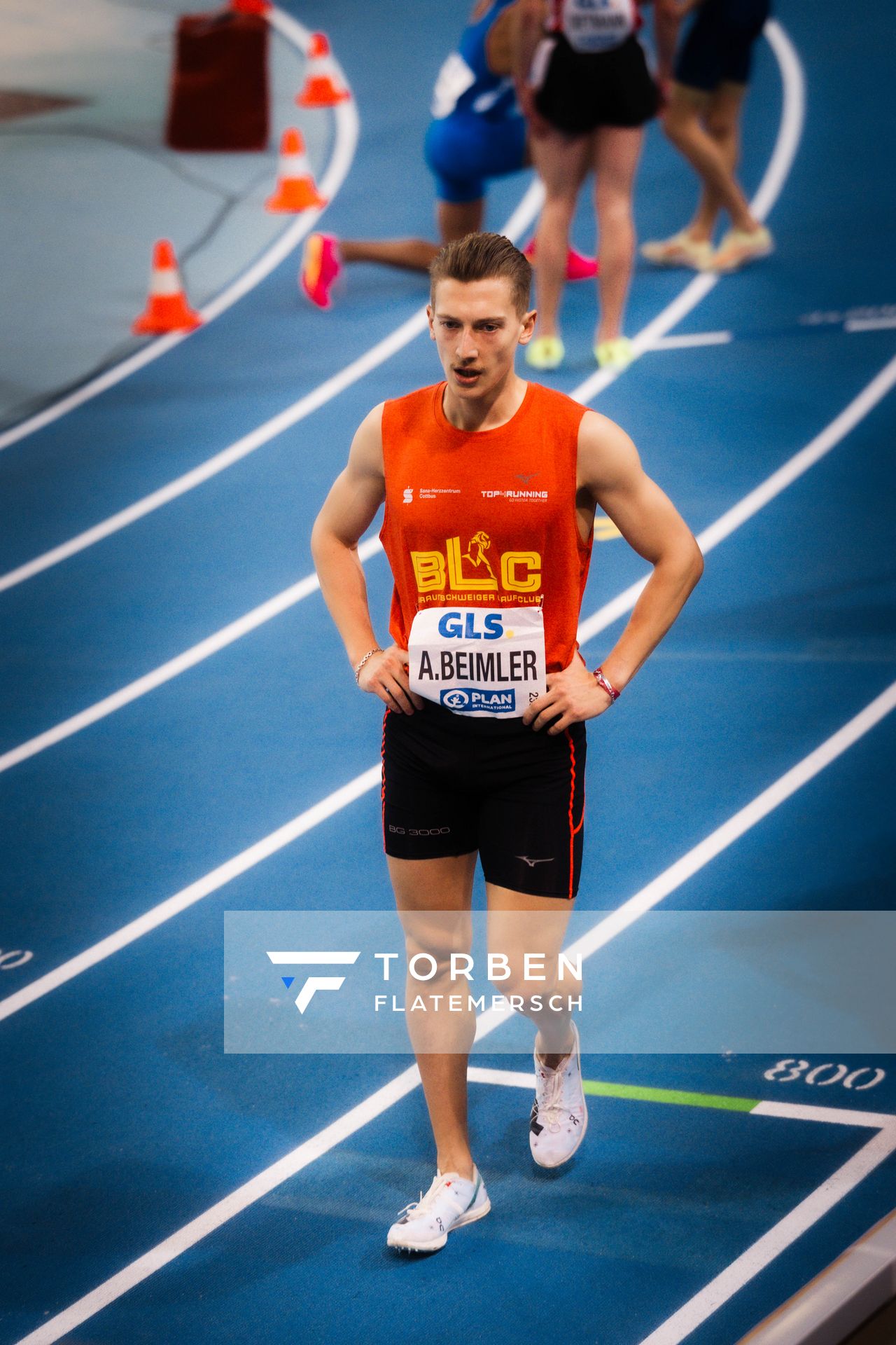 Artur Beimler (Braunschweiger Laufclub) am 18.02.2024 während den 71. Deutschen Leichtathletik-Hallenmeisterschaften in der QUARTERBACK Immobilien ARENA in Leipzig